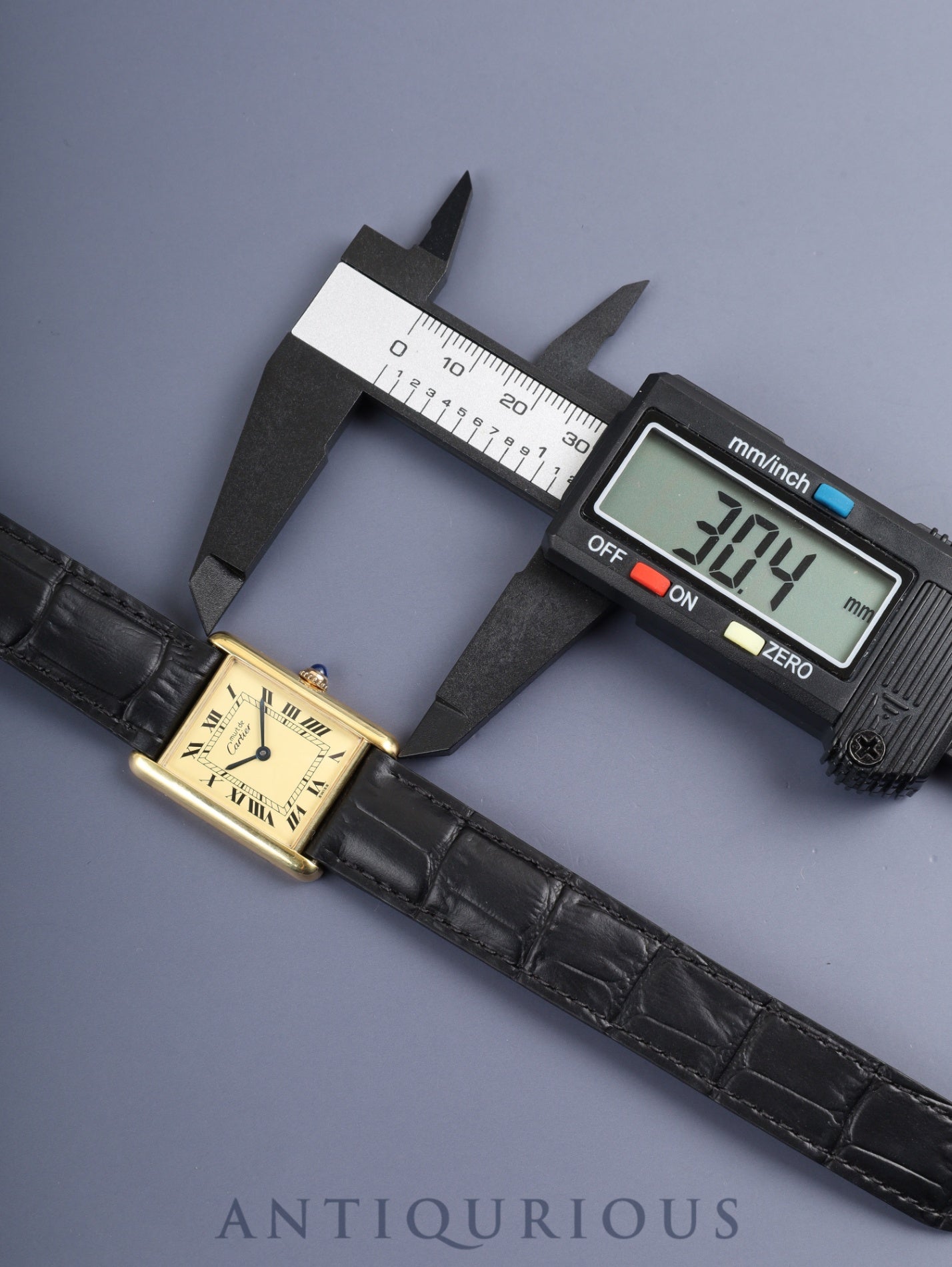 カルティエ マストタンク LM 590005 クォーツ Cal.690 SV925 革 純正Dバックル(GP) アイボリーローマン文字盤(SWISS表記 )1982年頃~1995年頃 オーバーホール済み 新品仕上げ済み