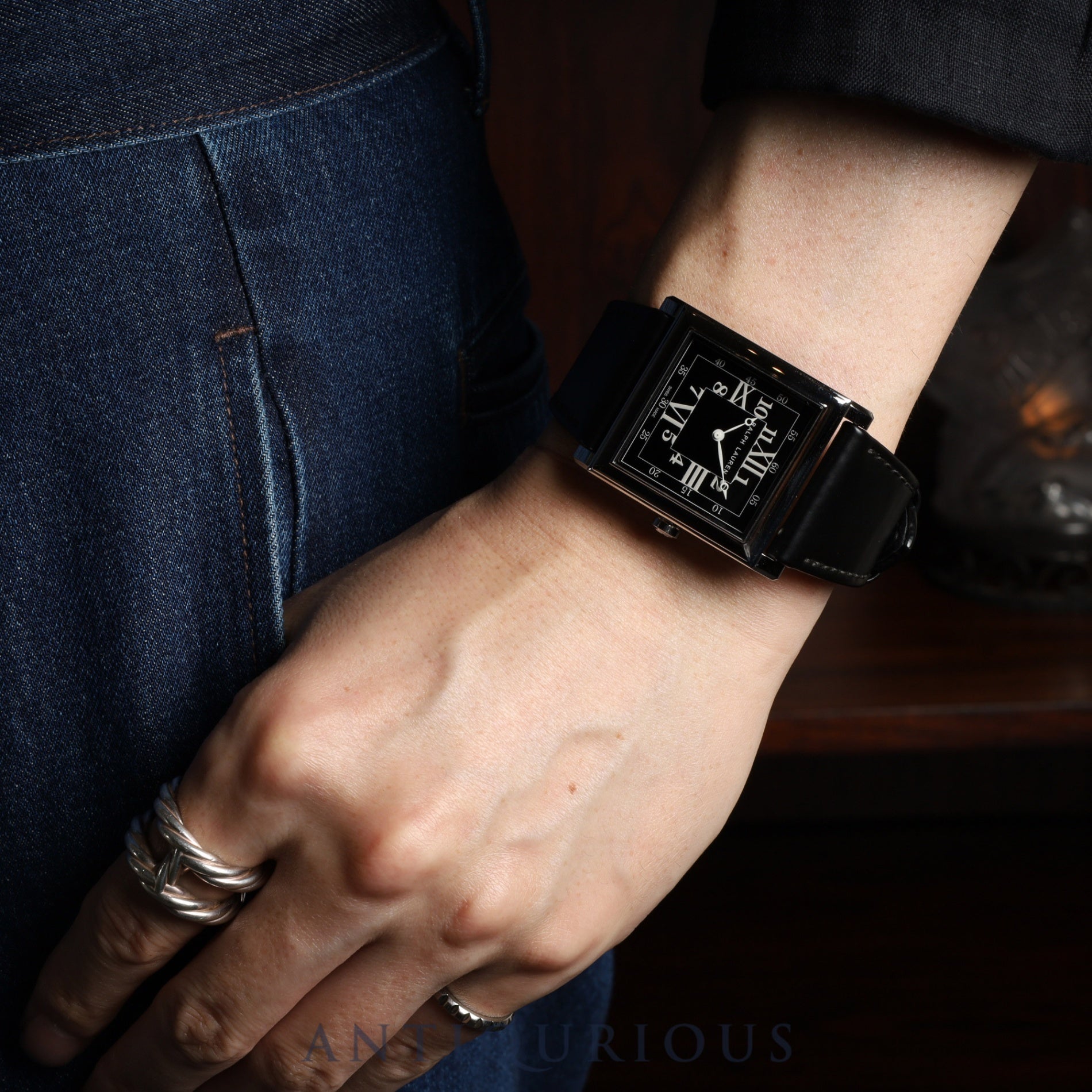 Ralph Lauren Slim Classic 867 K01500 Automatic Caliber RL300-1 Stainless Steel Leather Strap with Genuine Stainless Steel Buckle, Black Dial, Box, Warranty (2024) Overhauled