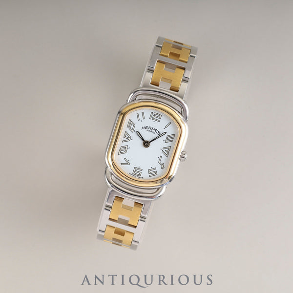 エルメス ラリー RA1.220 クォーツ Cal.976.001 SS/GP  SS/GP ホワイト文字盤 オーバーホール済み