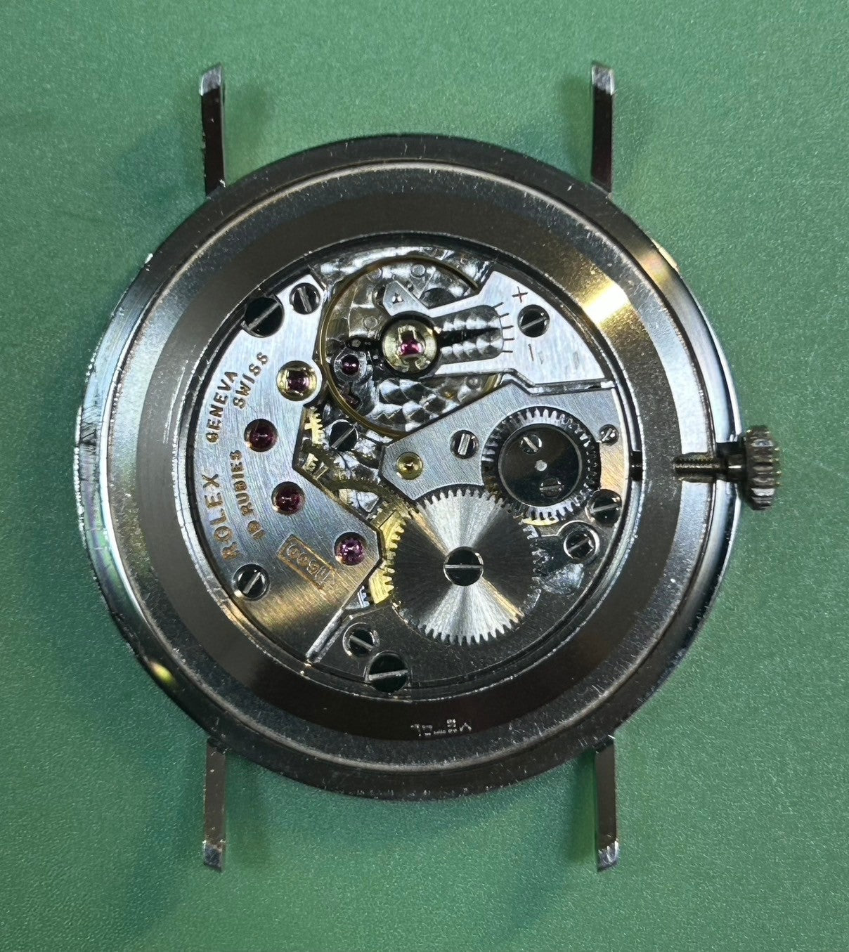 Rolex Cellini 3833 Manual winding Cal.1600 750 Leather Genuine buckle (GP) Silver dial No. 28 (1969) Box, booklet, warranty card Overhauled