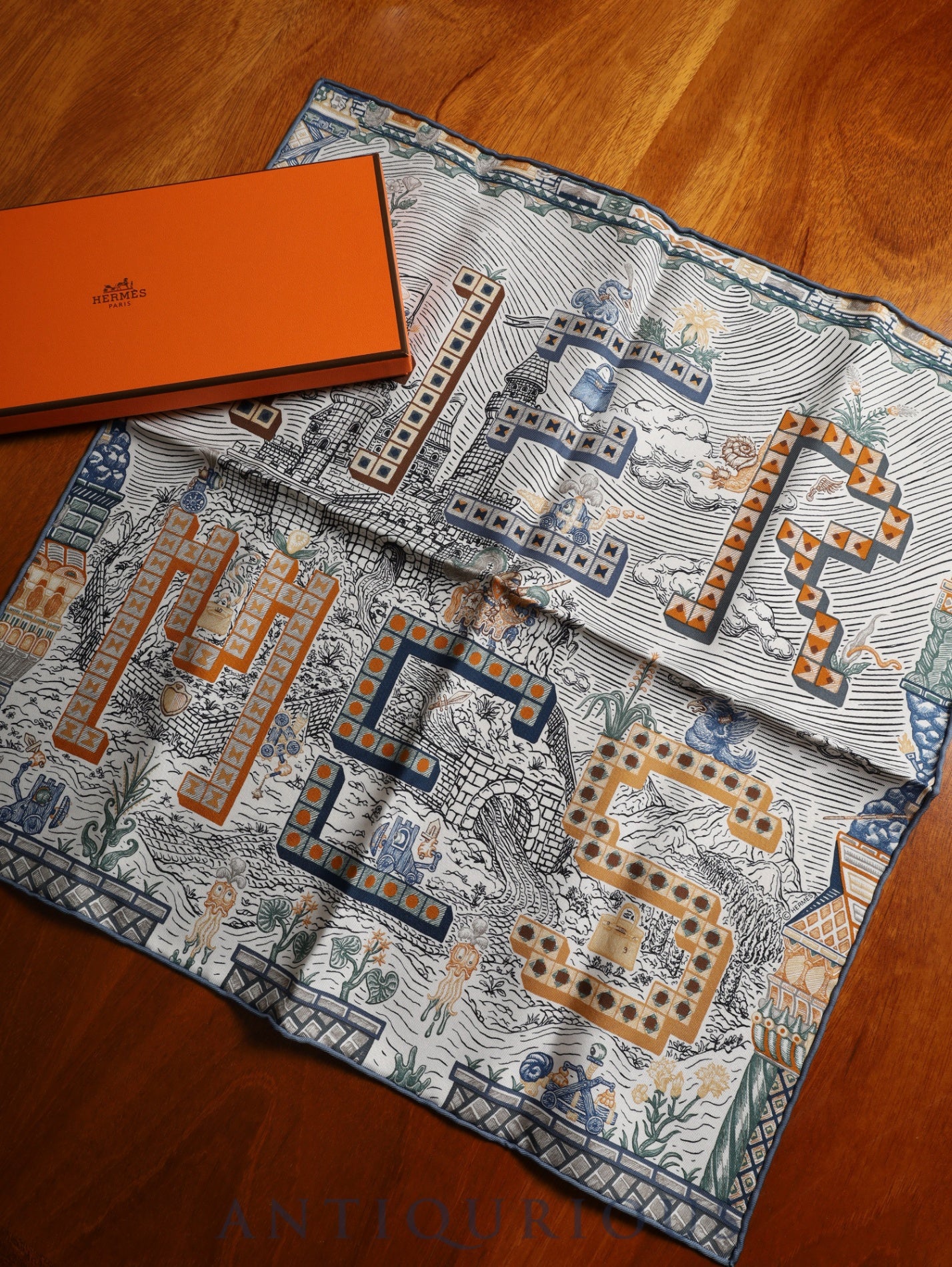 エルメス スカーフ カレ45 Super Silk Quest スーパー シルク クエスト 箱