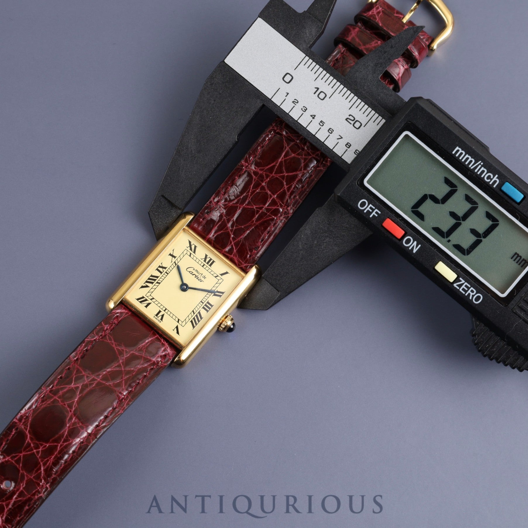 Cartier Must Tank LM 590005 Quartz Cal.90 SV925 Genuine leather strap Genuine buckle (GP) Ivory Roman dial Box Overhauled