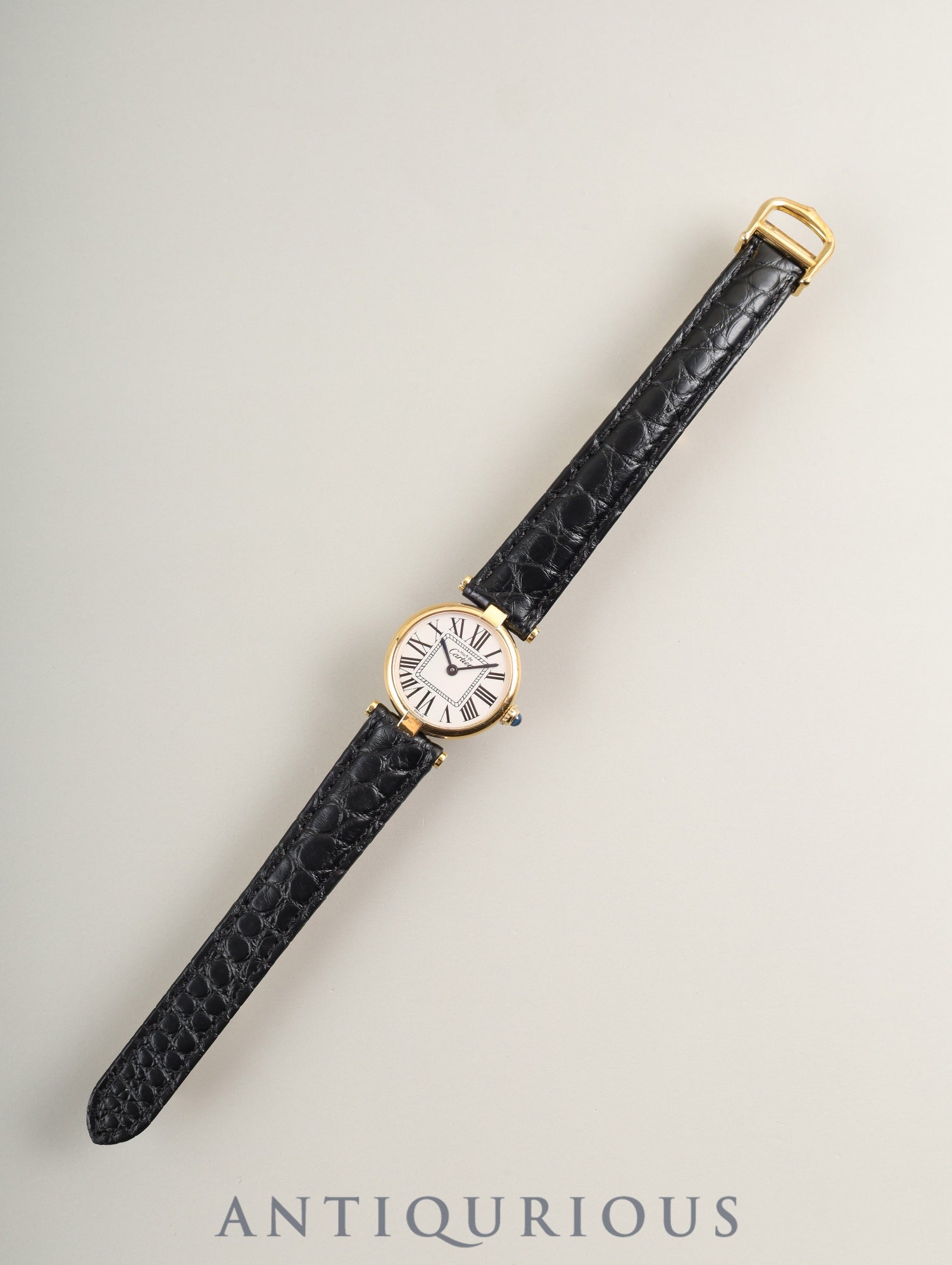 カルティエ マスト ヴァンドーム VLC SM W1005354 / 590004 クォーツ Cal.90 SV925 革 純正Dバックル(GP) オパラン文字盤 保証書(1993年)オーバーホール済み