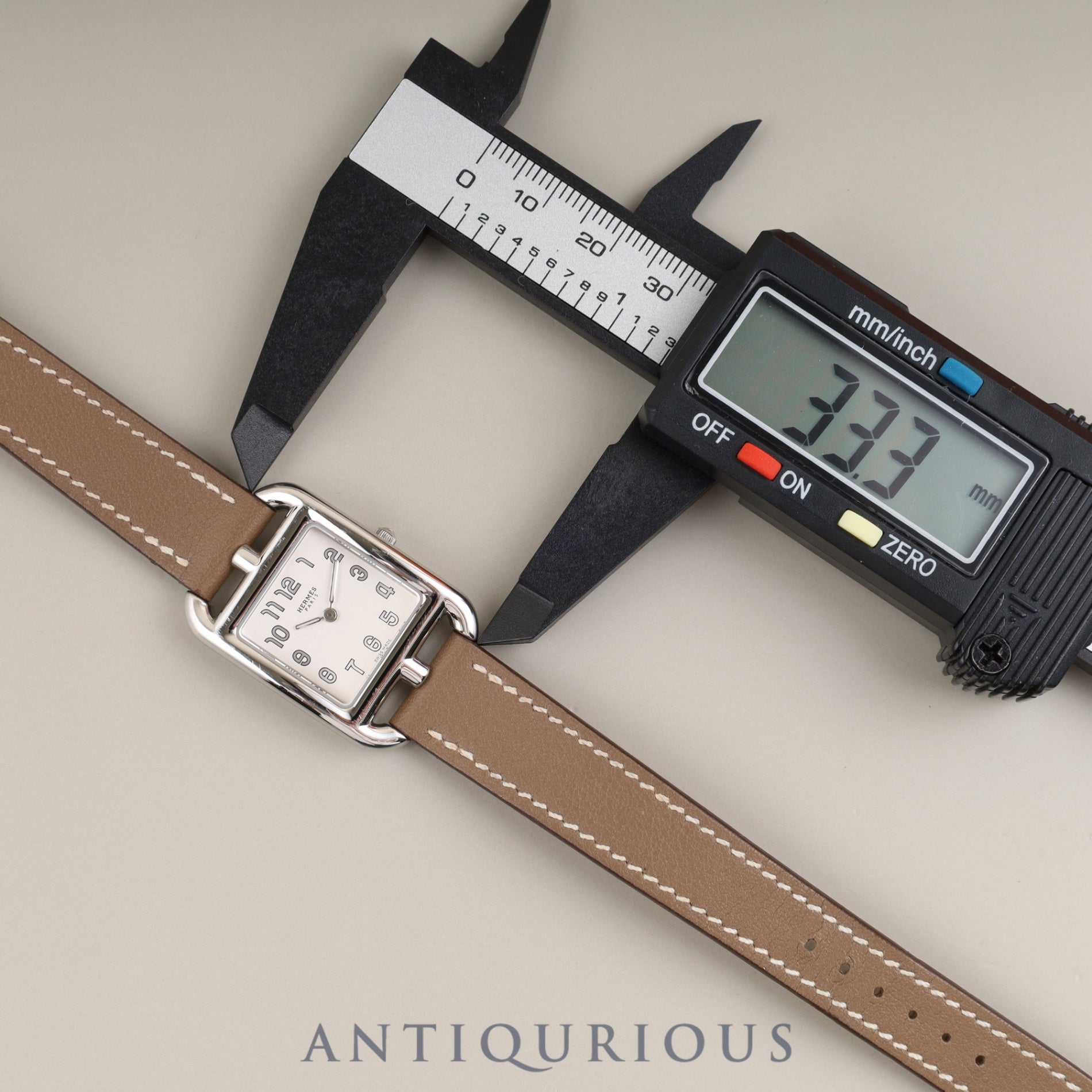 エルメス ケープコッド CC1.210a クォーツ Cal.976.001 SS 純正革ベルト 純正尾錠(SS) シルバー文字盤 冊子 箱 保証書(2019年)オーバーホール済み