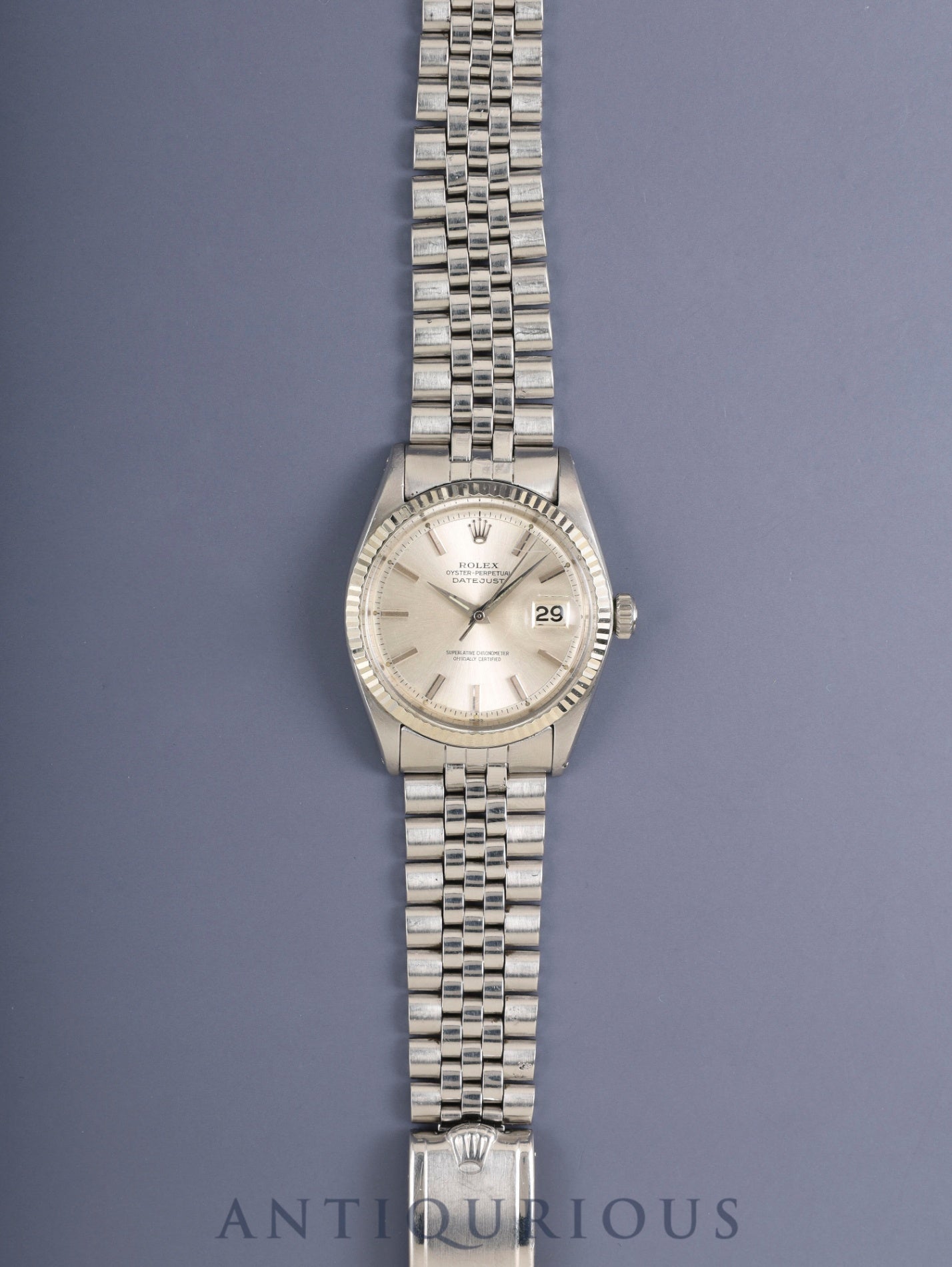 ロレックス デイトジャスト 1601 自動巻き Cal.1560 SS/WG SS シルバー文字盤 95番(1963年)オーバーホール済み