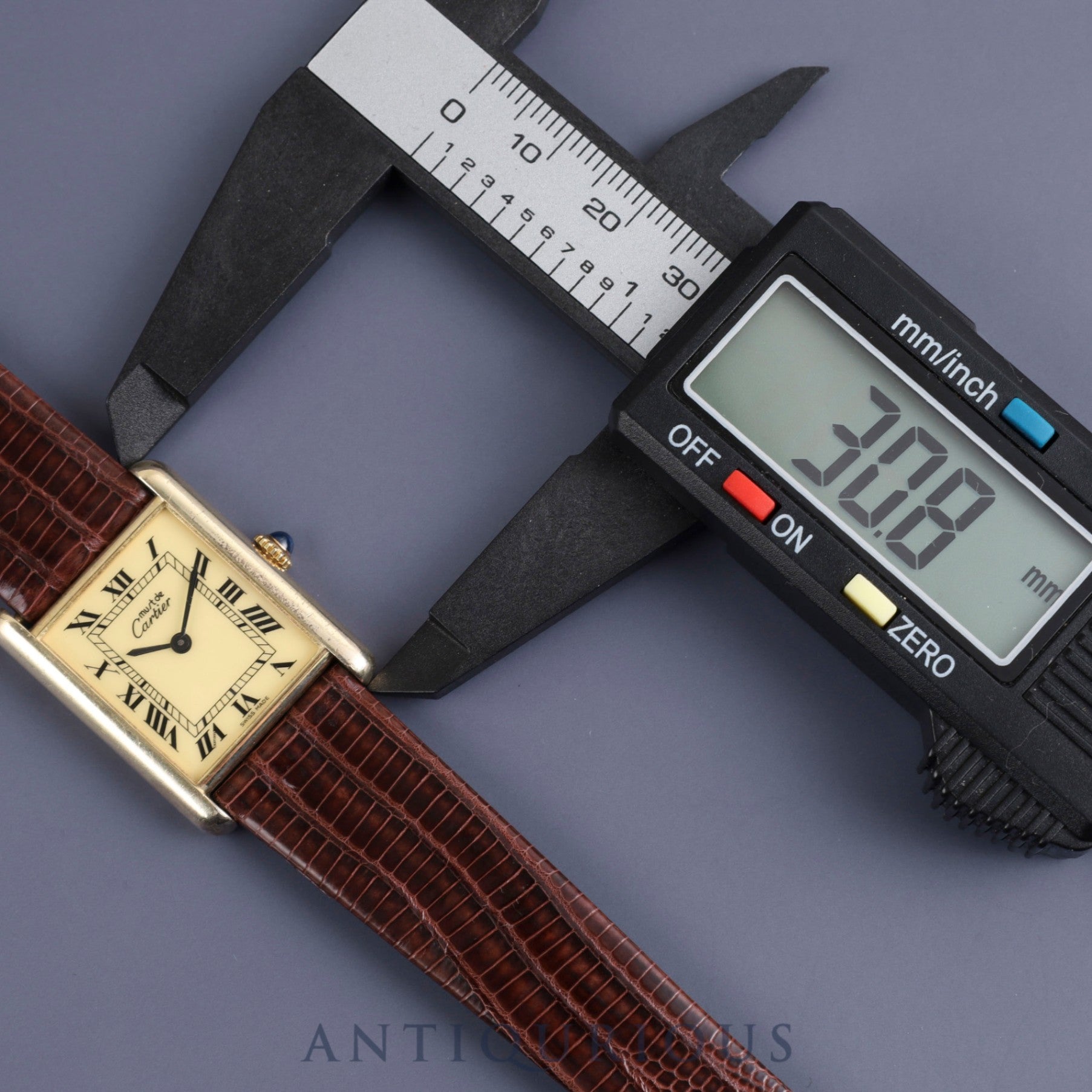 Cartier Must Tank LM 1974213 Manual winding SV925 Leather Genuine buckle (GP) Ivory Roman dial International lifetime warranty (1980) Complete service completed at Cartier boutique