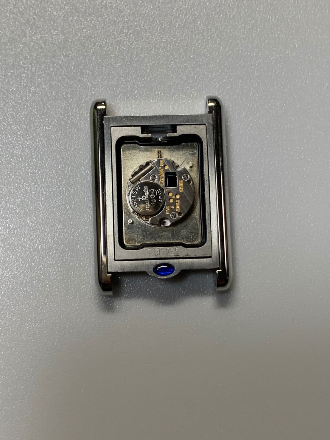 カルティエ タンク バスキュラント SM W10X1158 / 2386 クォーツ Cal.059 SS 革 純正ピンバックル(SS)ホワイトローマン文字盤 オーバーホール済み