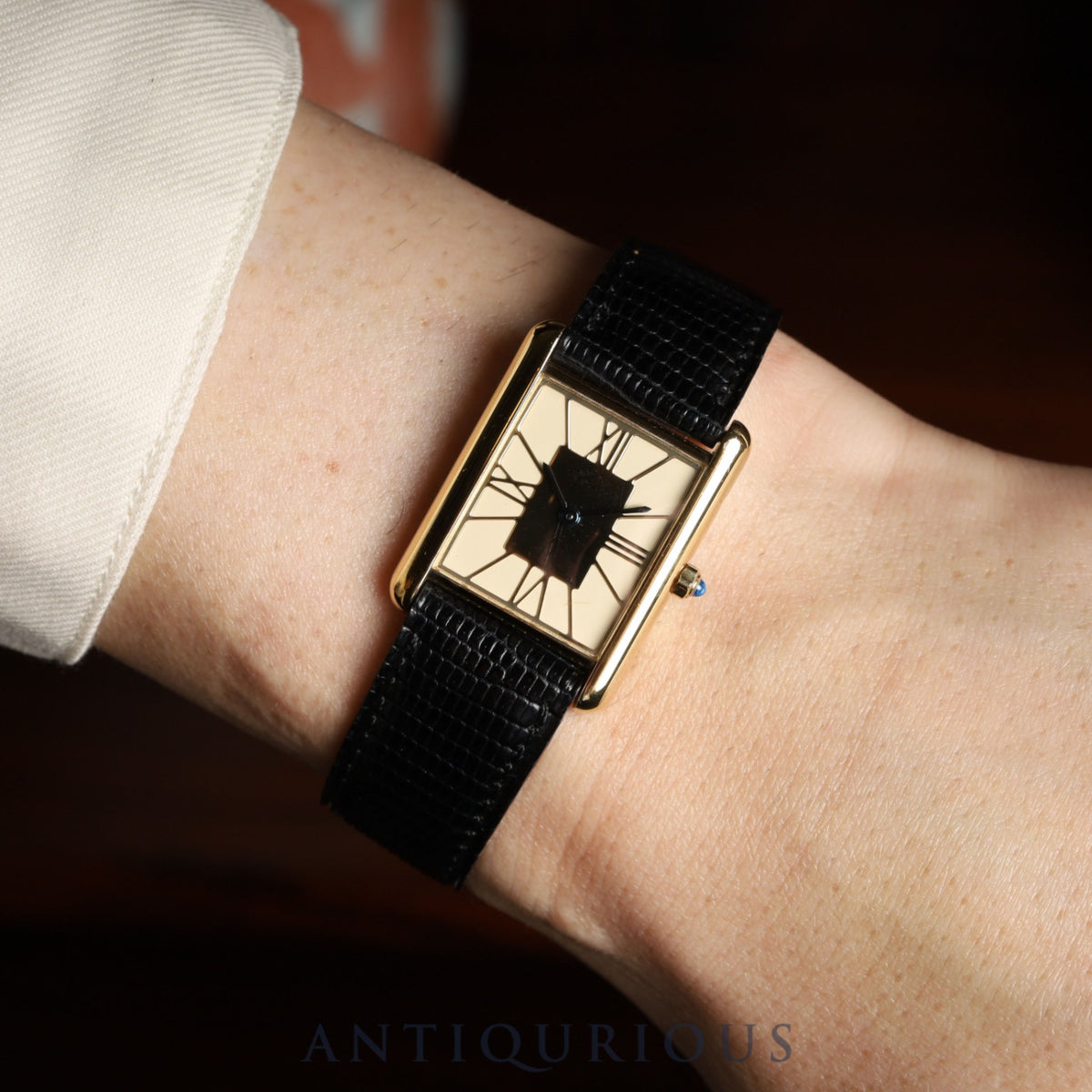 Cartier Must Tank LM 6 81006 Quartz Caliber 81 SV925 with genuine leather strap (some signs of use), genuine buckle (GP), cloisonné dial, overhauled.