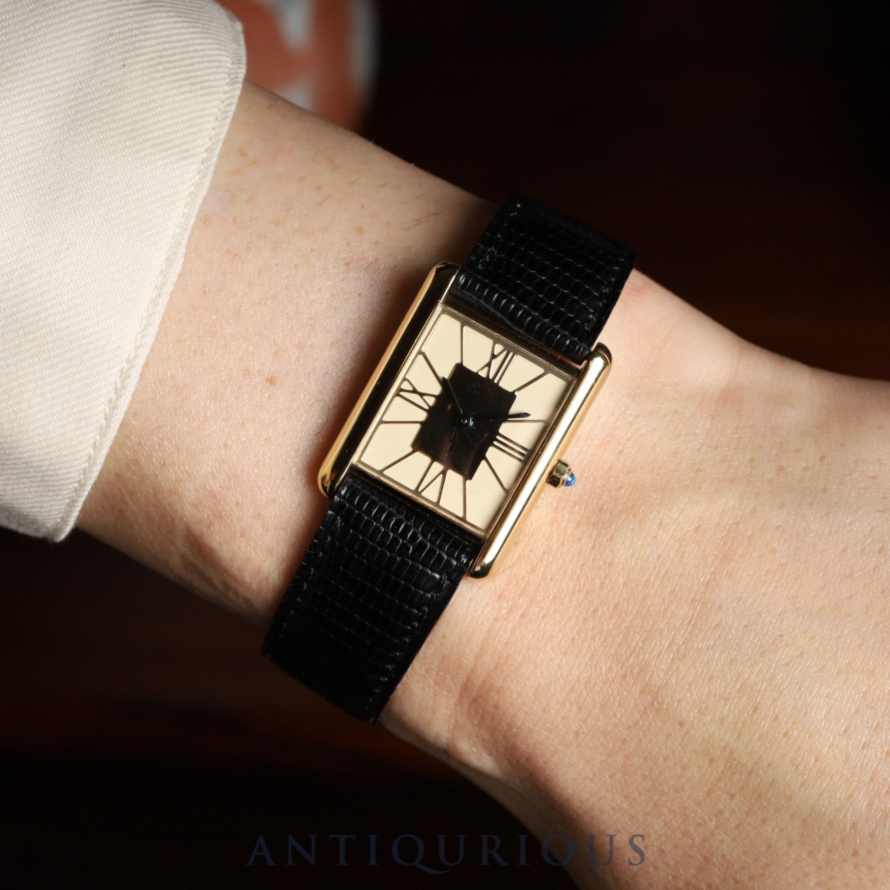 カルティエ マストタンク LM 6 81006 クォーツ Cal.81 SV925 純正革ベルト(使用感あり)純正尾錠(GP) クロワゾネ文字盤 オーバーホール済み