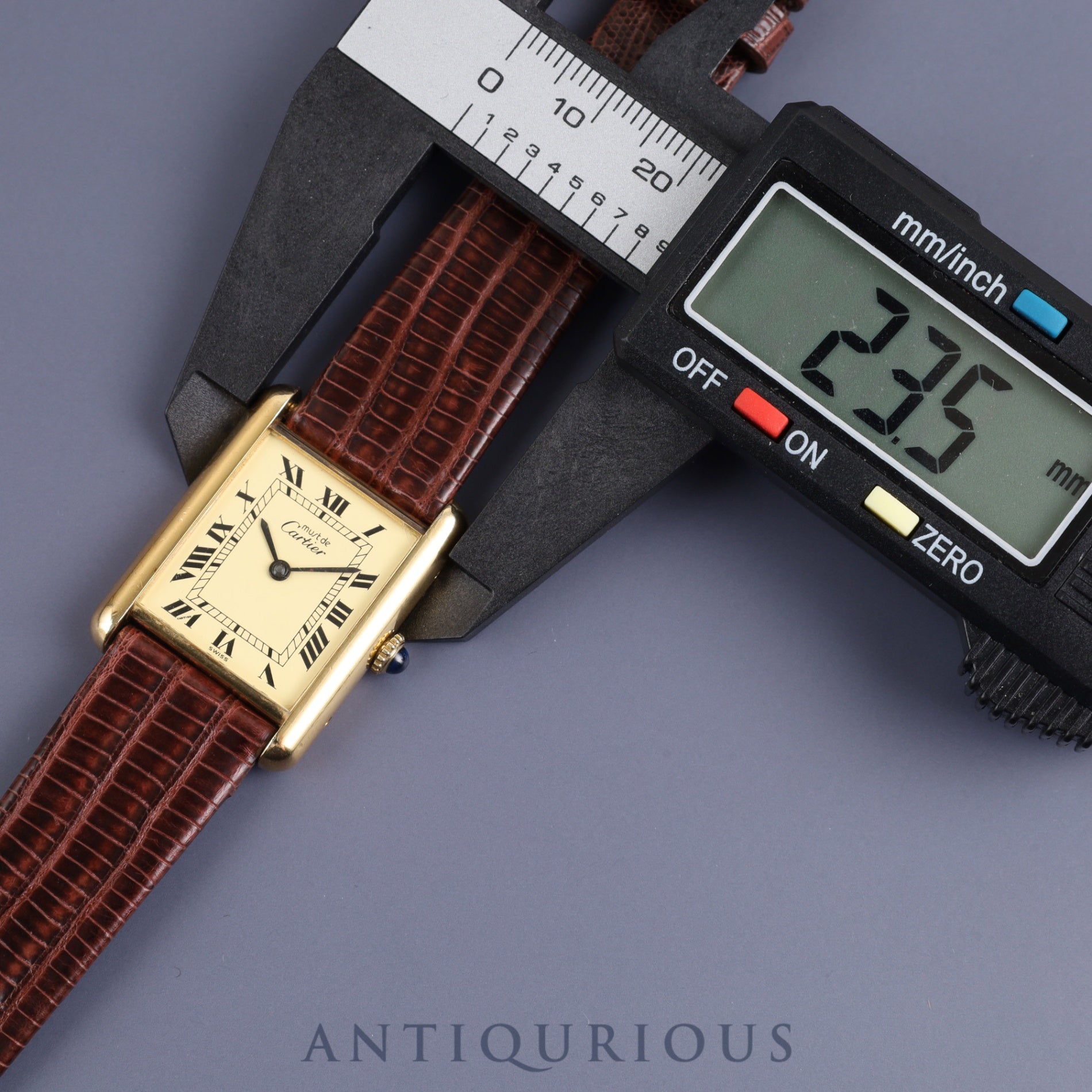 Cartier Must Tank LM Manual winding Cal.78-1 SV925 Leather Genuine buckle (GP) Ivory Roman dial Overhauled