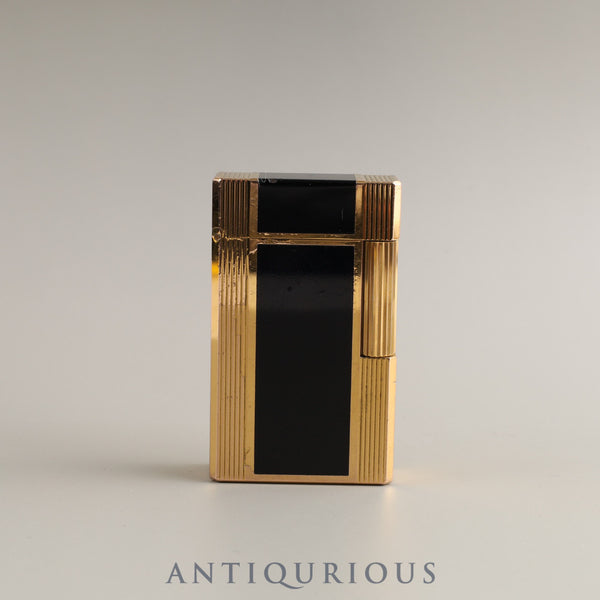 デュポン ライター LINE1 ブラックラッカー×エンボスストライプ GP 機械調整済み