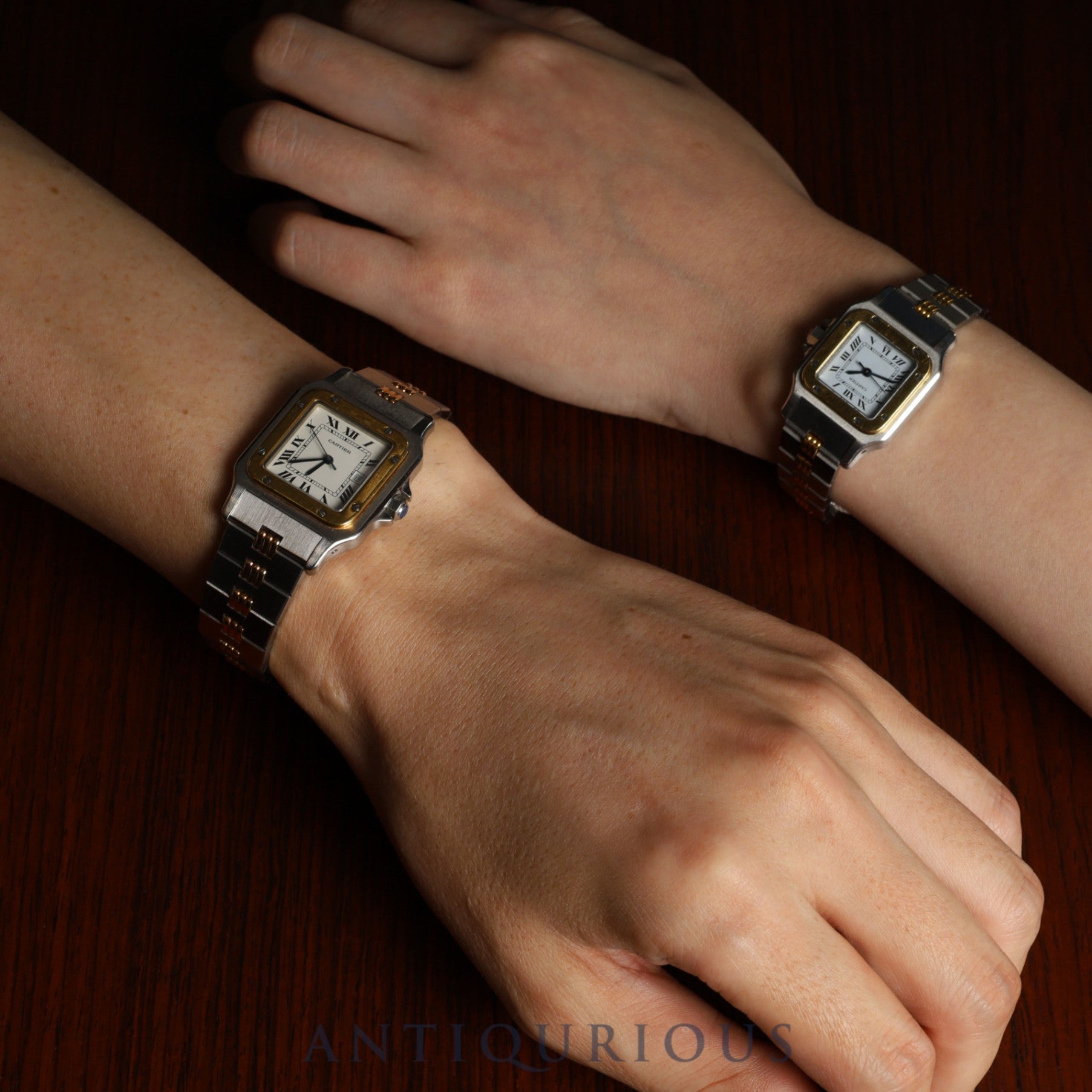 Cartier Santos Carrée SM AC14.30gr OR 0.750 2.80gr / 0902 Automatic SS/YG White Roman Dial Warranty (1988) Overhauled