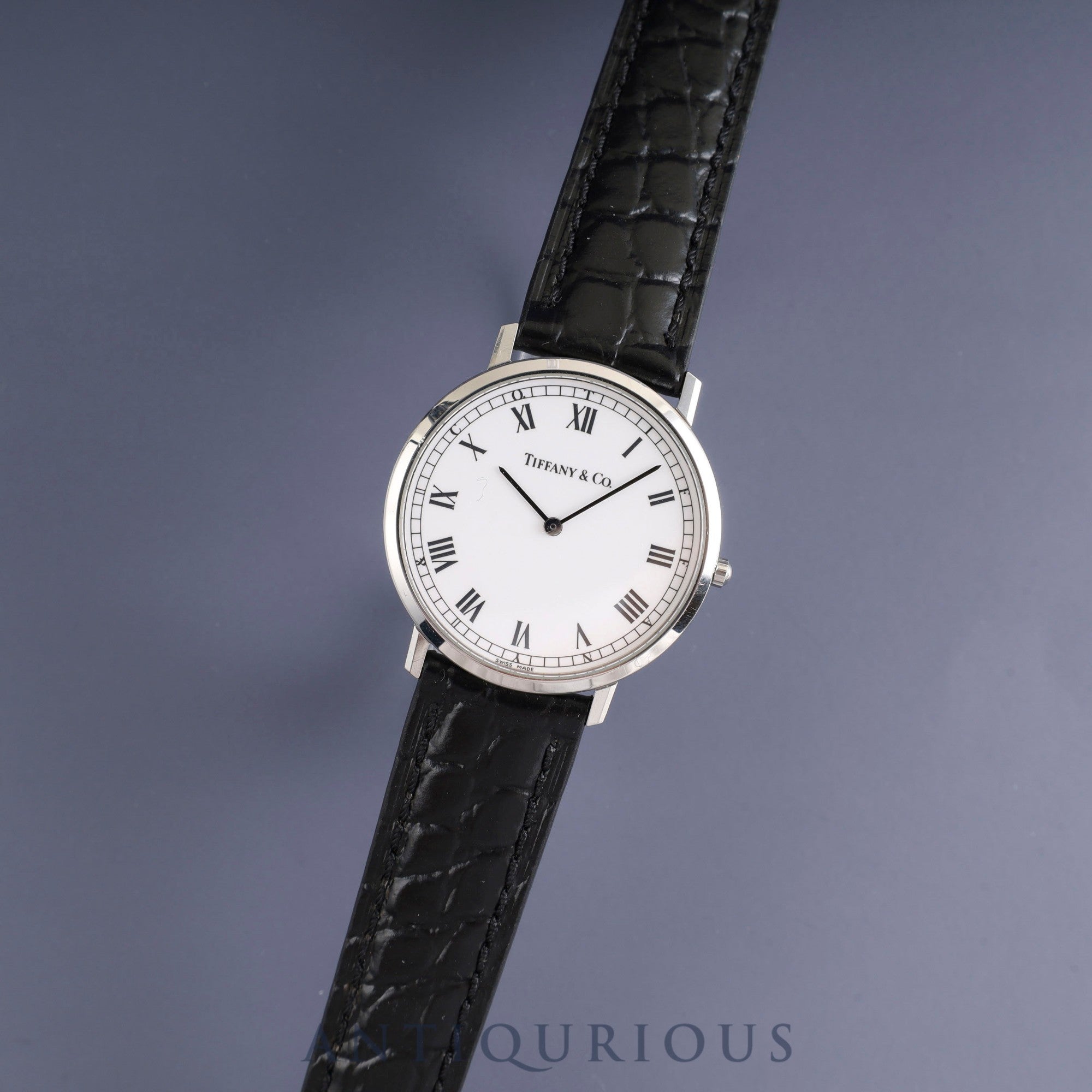 Tiffany Round Classic M1510 Quartz Cal.282.001 SS Leather Genuine Buckle (SS) White Roman Dial Overhauled