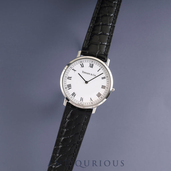 ティファニー ラウンドクラシック M1510 クォーツ Cal.282.001 SS 革 純正尾錠(SS)ホワイトローマン文字盤 オーバーホール済み