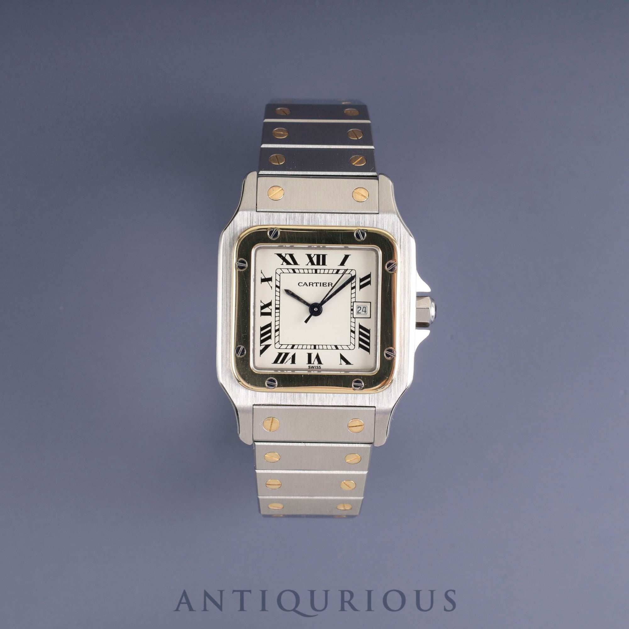 カルティエ サントス ガルベ LM 1172961 自動巻き SS/YG SS/YG ホワイトローマン文字盤 オーバーホール済み