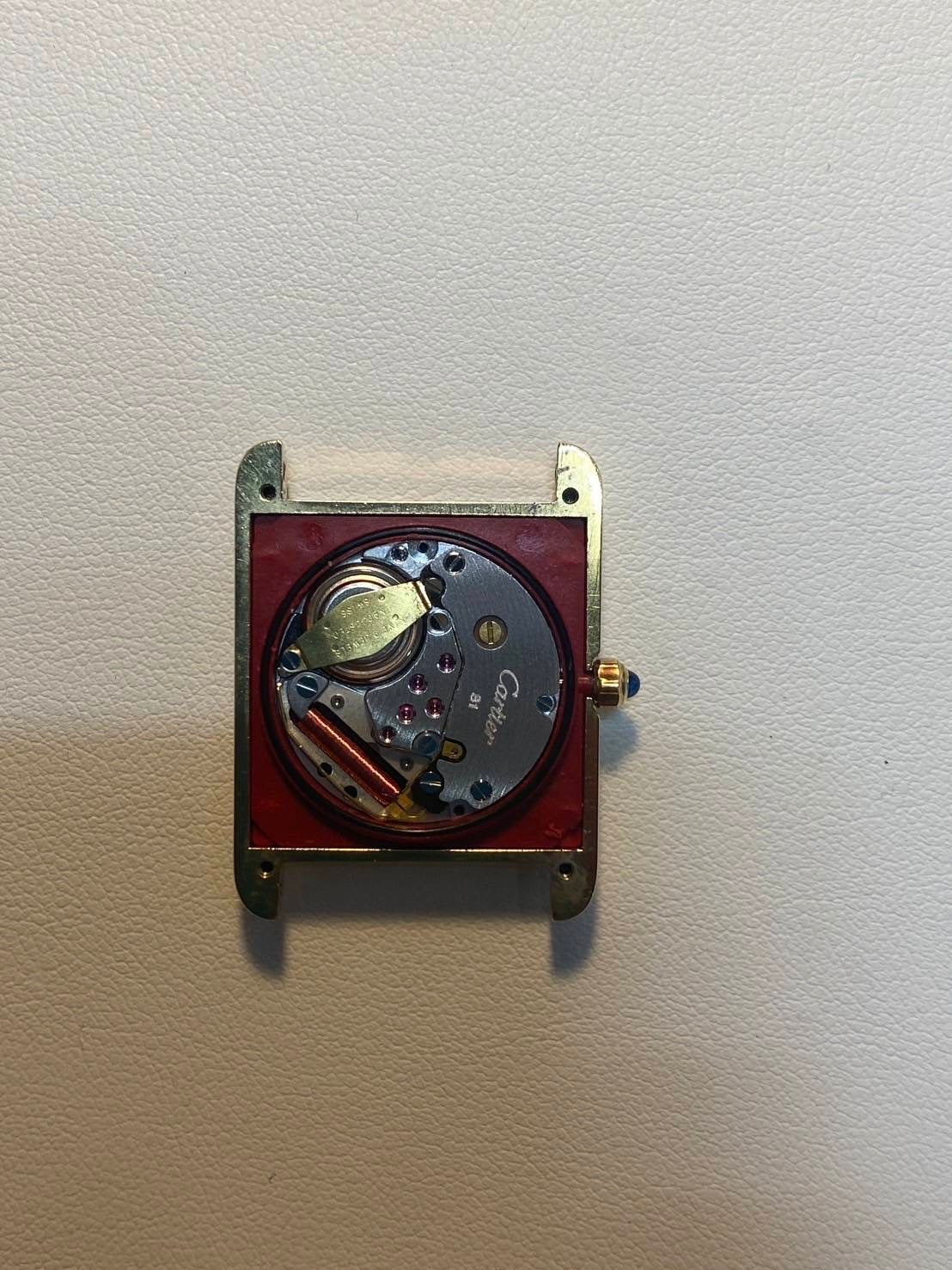 Cartier Must Tank LM 6 81006 Quartz Cal.81 SV925 Leather Genuine Buckle Grey Roman Dial Overhauled