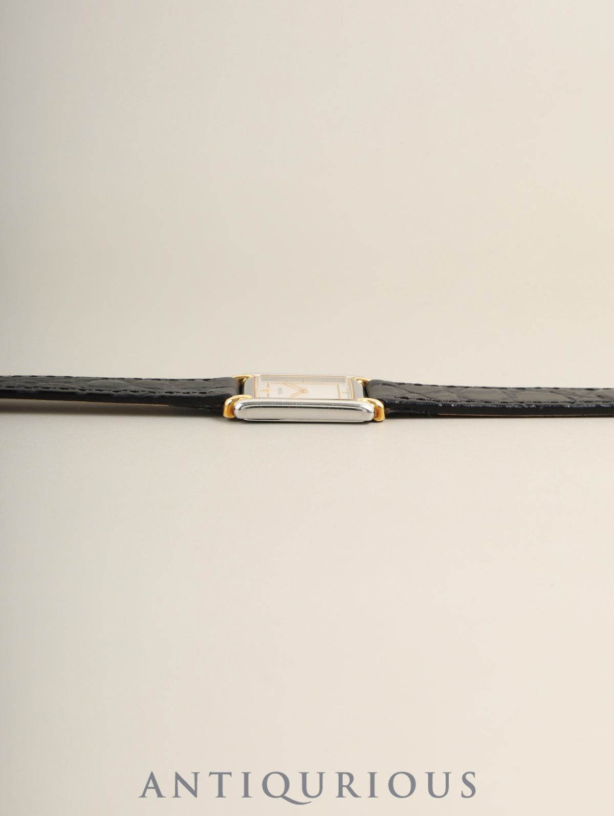 セイコー クレドール 5A70-5000 クォーツ Cal.- SS/YG 革 純正ピンバックル(SS)シルバー文字盤(JAPAN表記)オーバーホール済み
