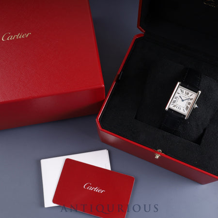 Cartier Tank Must LM WSTA0041 / 4323 Quartz SS Genuine leather strap Genuine buckle (SS) White Roman dial Box, papers, warranty card, battery replaced
