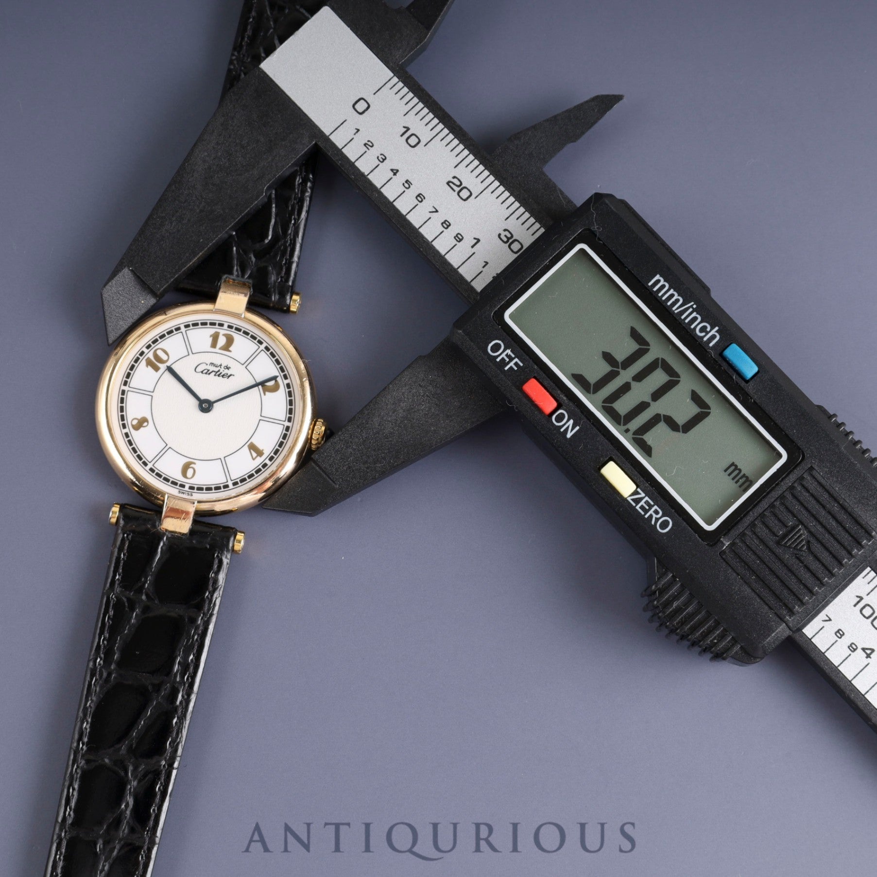 Cartier Must Vendome VLC LM W1009754 / 1861 Quartz Cal.690 SV925 Leather Genuine Buckle (GP) Gold Jump Arabic CC Dial Overhauled