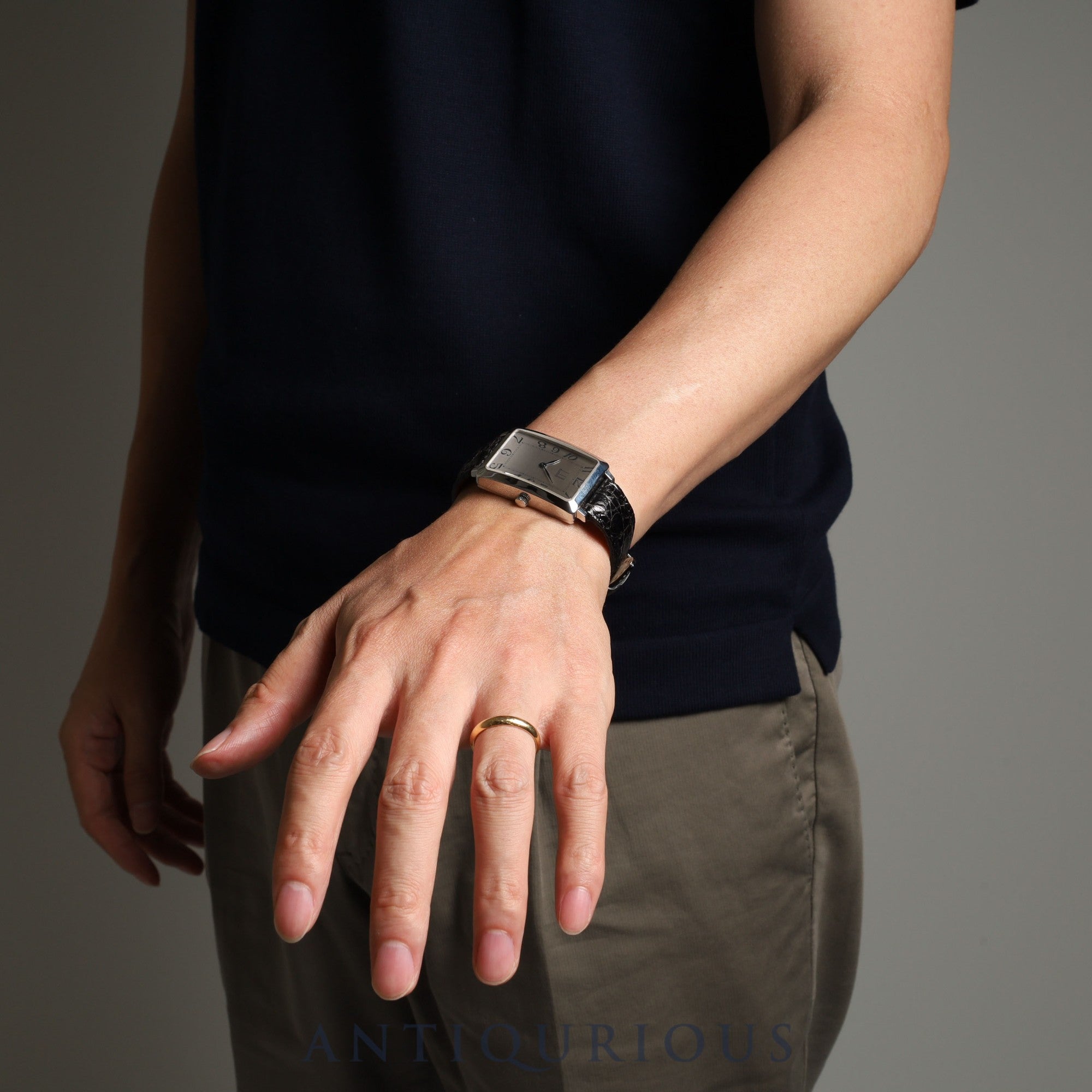 Dunhill Centenary, manual winding, stainless steel, leather, silver dial, overhauled