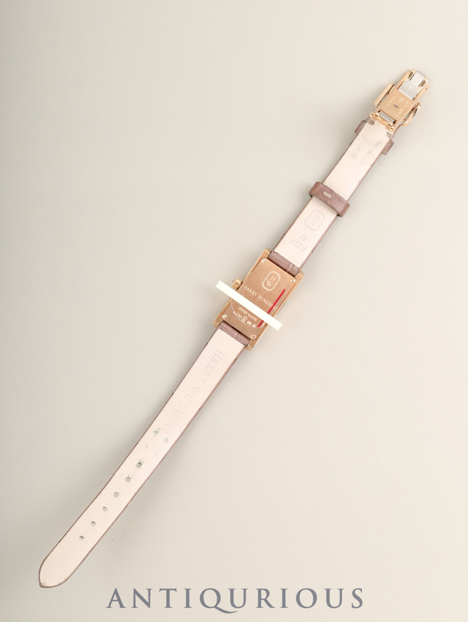 Harry Winston Avenue Avenue C Mini Moonphase AVCQMP16RR001 Quartz Cal.HW5101 (ETA280.002) 750PG Genuine Leather Strap Genuine Buckle (750PG) Mother-of-pearl Dial Diamond Bezel Overhauled