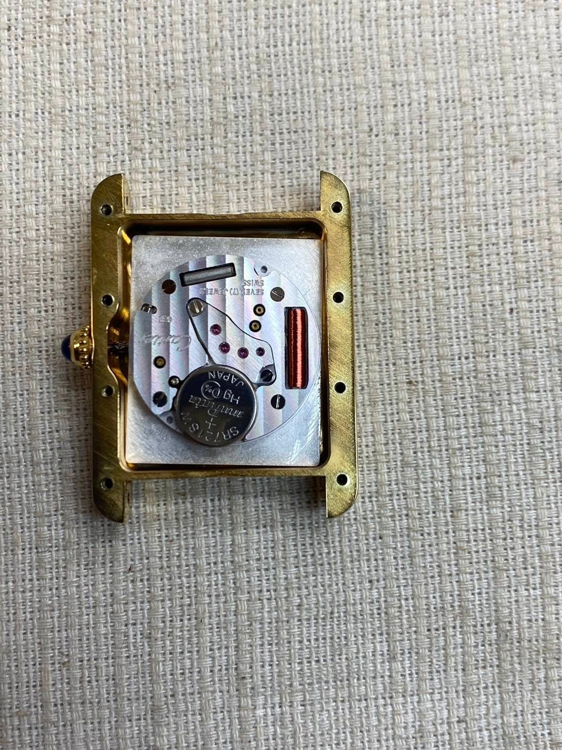 Cartier Must Tank GM (XL) Date W1013754 / 2413 Quartz Cal.687 SV925 Leather Genuine Buckle (GP) Roman CC Dial Box Instruction Manual