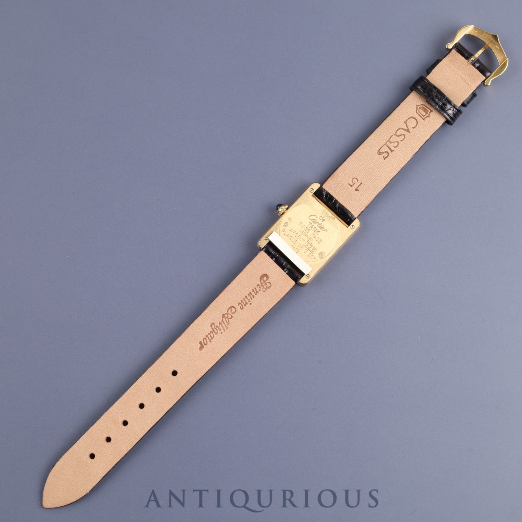 カルティエ マストタンク SM W1003153 / 1613 クォーツ Cal.057 SV925 革 純正尾錠(GP) ローマンアイボリー文字盤 1980年代半ば~1994年頃 オーバーホール済み