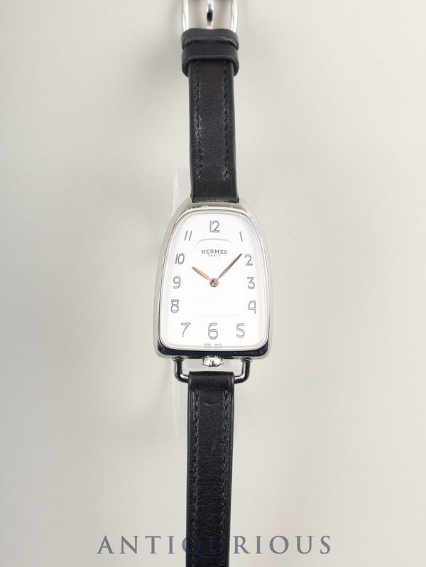 エルメス ギャロップ GA1.210 クォーツ SS 純正革ベルト(C刻印:2018年) 純正尾錠(SS)シルバー文字盤 オーバーホール済み