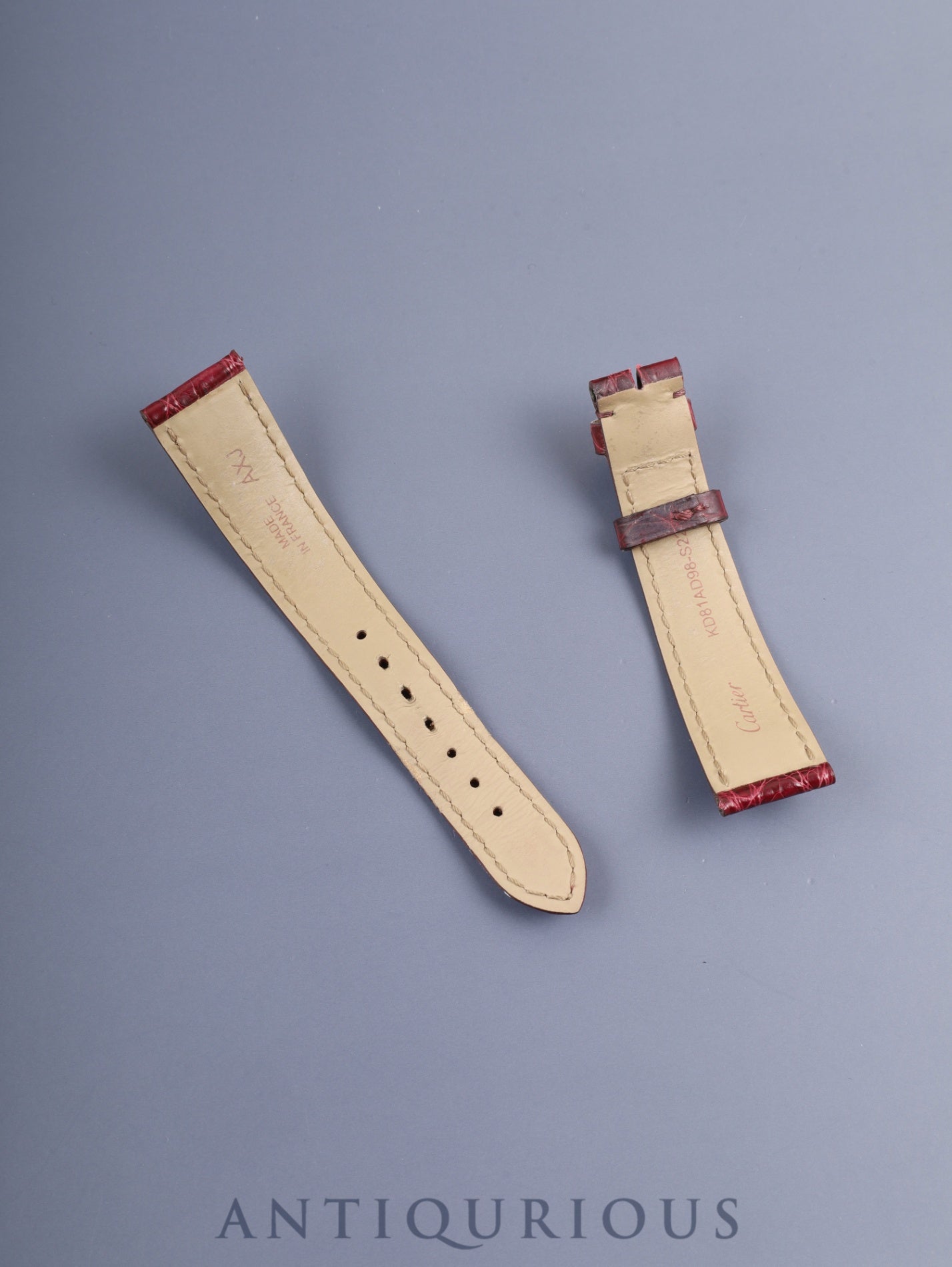 カルティエ マストタンク LM 6 81006 クォーツ Cal.81 SV925 革 純正ピンバックル(GP)ガーネットクロワゾネ文字盤(SWISS表記)箱 タグ オーバーホール済み