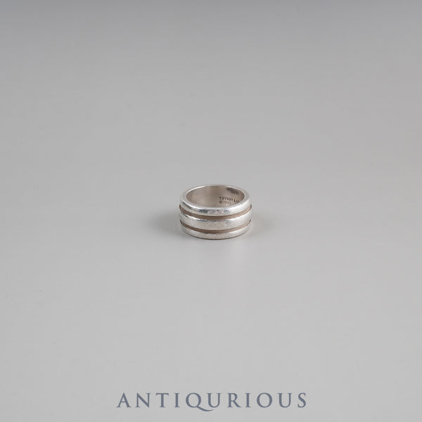 ティファニー リング グルーブド ダブルライン スターリングシルバー 約9.5号 1995刻