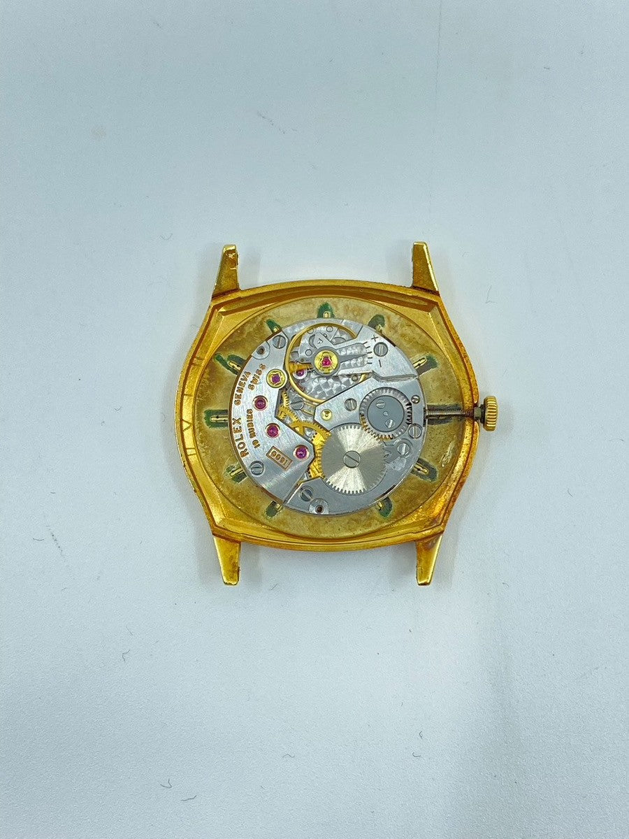 ロレックス チェリーニ 3809 手巻き Cal.1600 750YG 革 純正尾錠(GP) シャンパン文字盤 30番台(1970年)オーバーホール済み