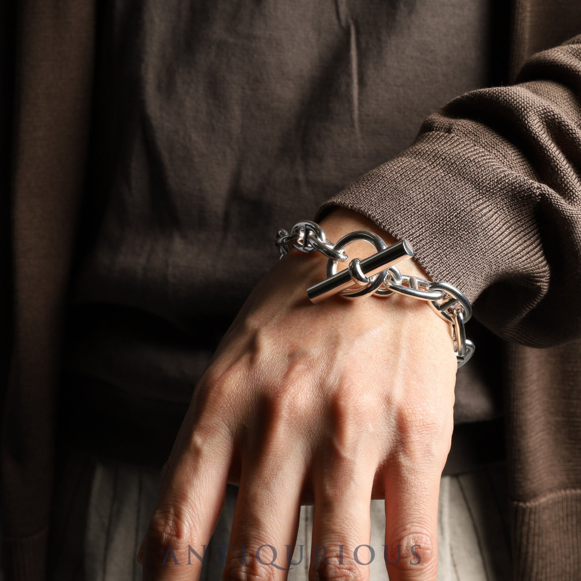 エルメス ブレスレット シェーヌダンクル GM SV925 14コマ 箱 23年刻