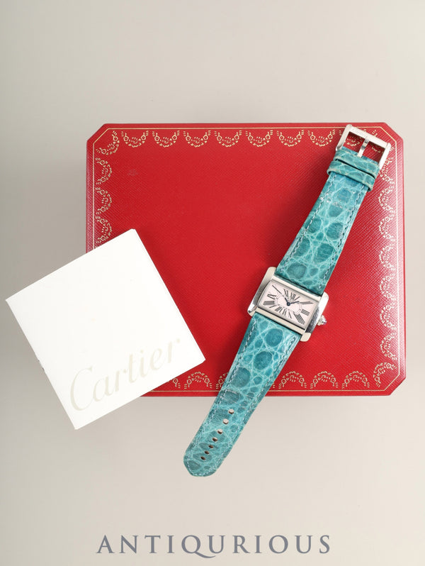 Cartier Tank Divan Mini W6301455/ 2599 Quartz Cal.157 SS Original Leather Strap Original Pin Buckle (SS) Pink Shell Roman SWISS MADE mark Box Booklet Overhauled