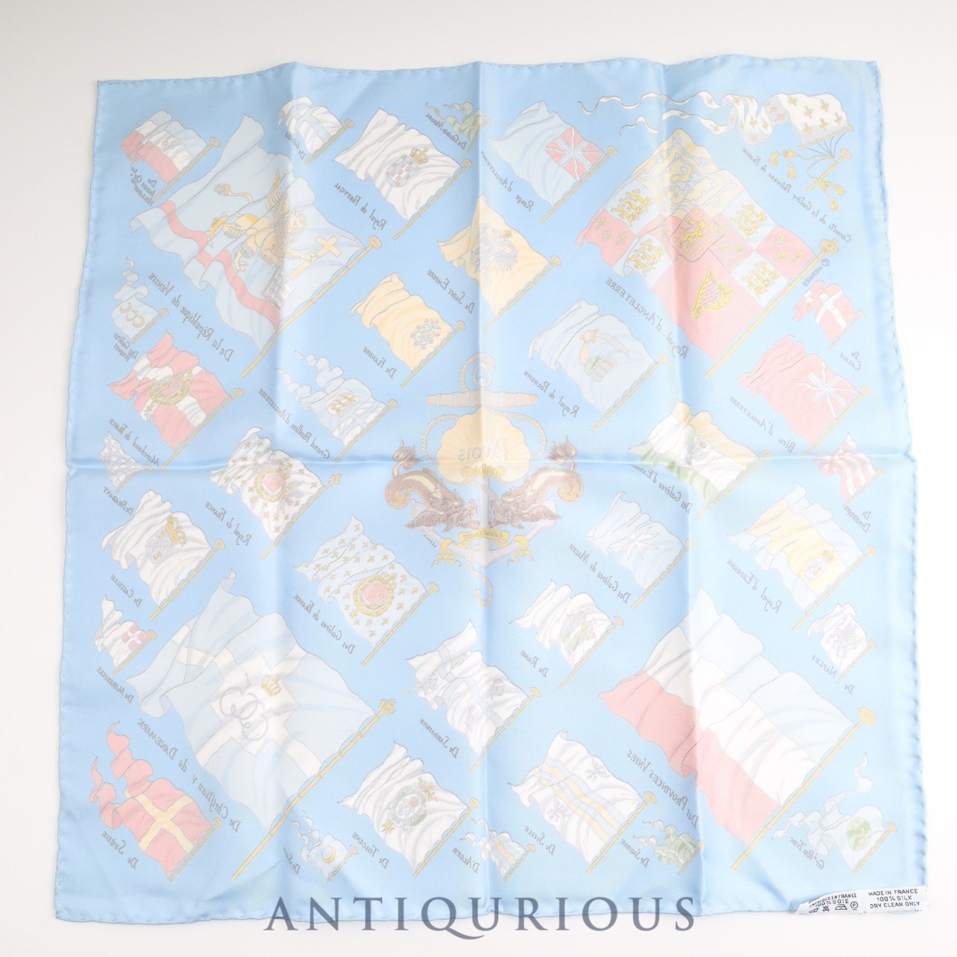 エルメス スカーフ CARRES45 カレ45 PAVOIS 船旗 SILK100%