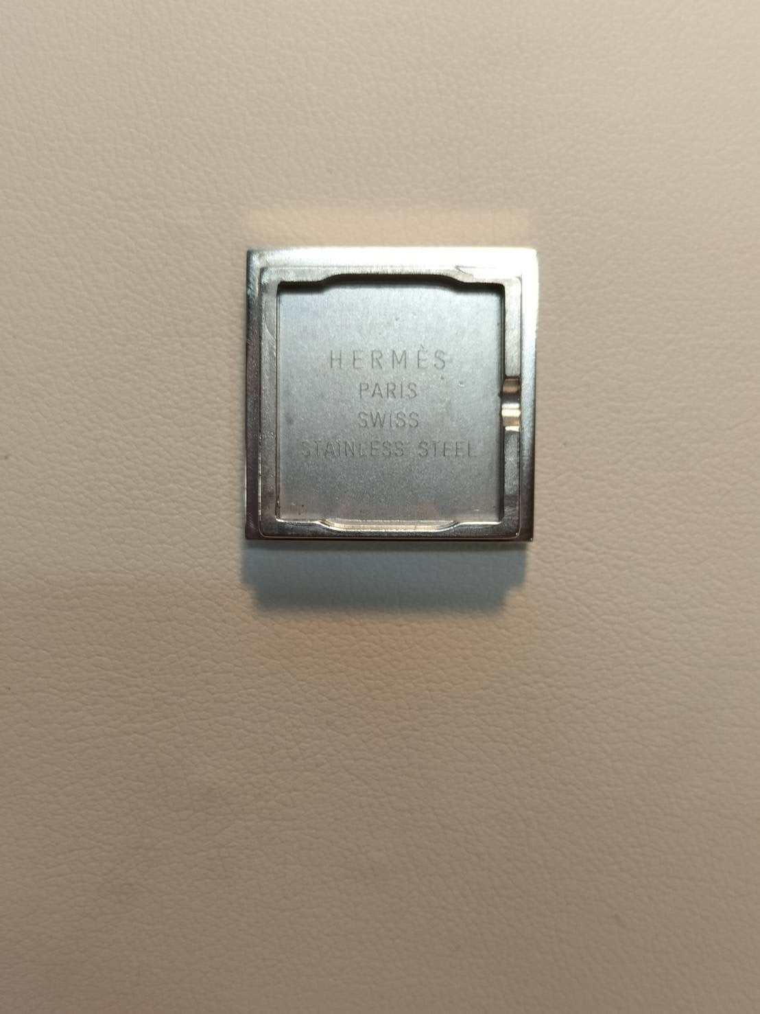 Hermes Kelly Watch KE1.210 Quartz SS Genuine Leather Strap (□D Stamp: 2000) Genuine Buckle (SS) Black Dial Overhauled