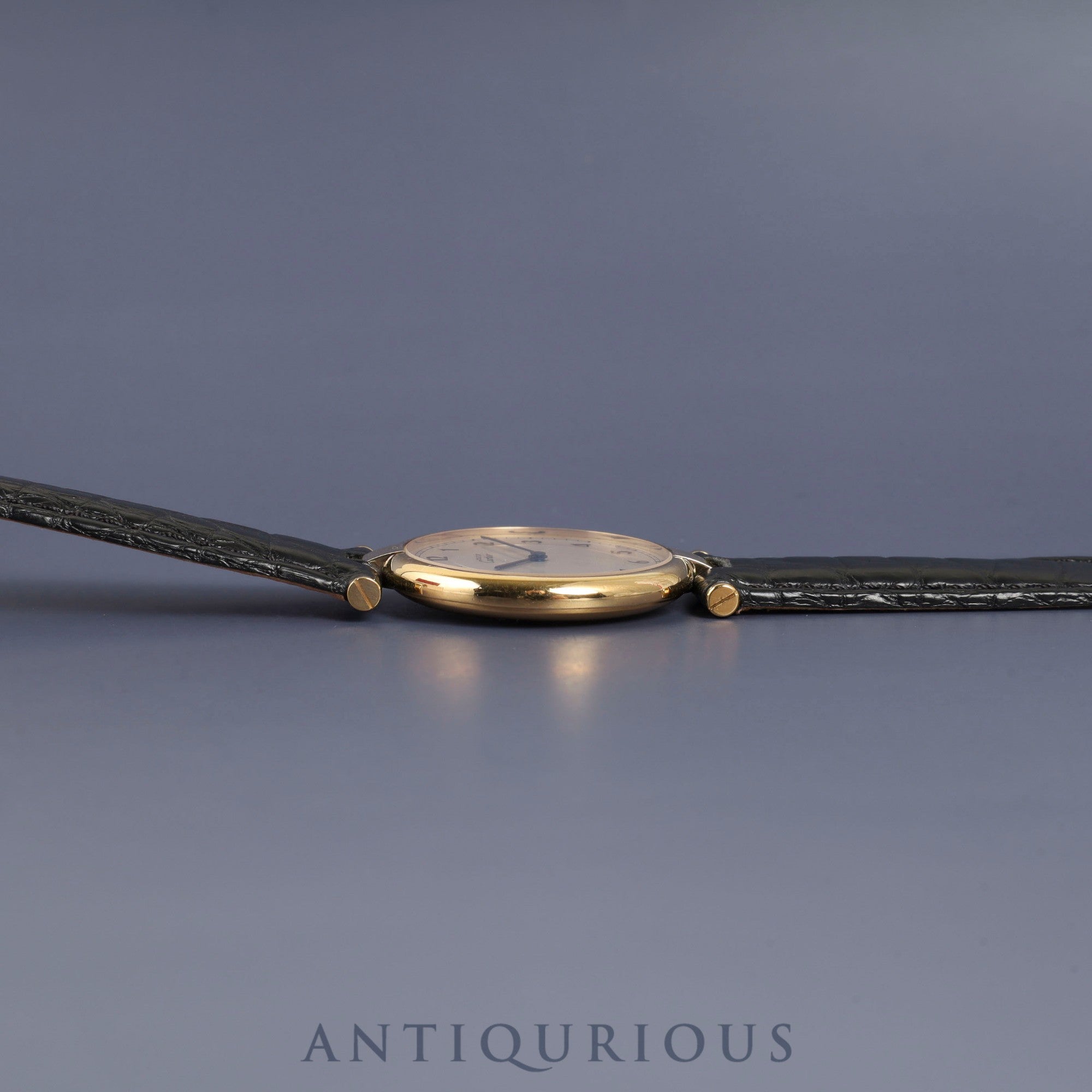 Cartier Must Vendôme VLC LM 590003 Quartz Caliber 90 SV925 Leather Strap with Genuine D-Clasp (GP) Arabic Dial Box and Booklet Overhauled