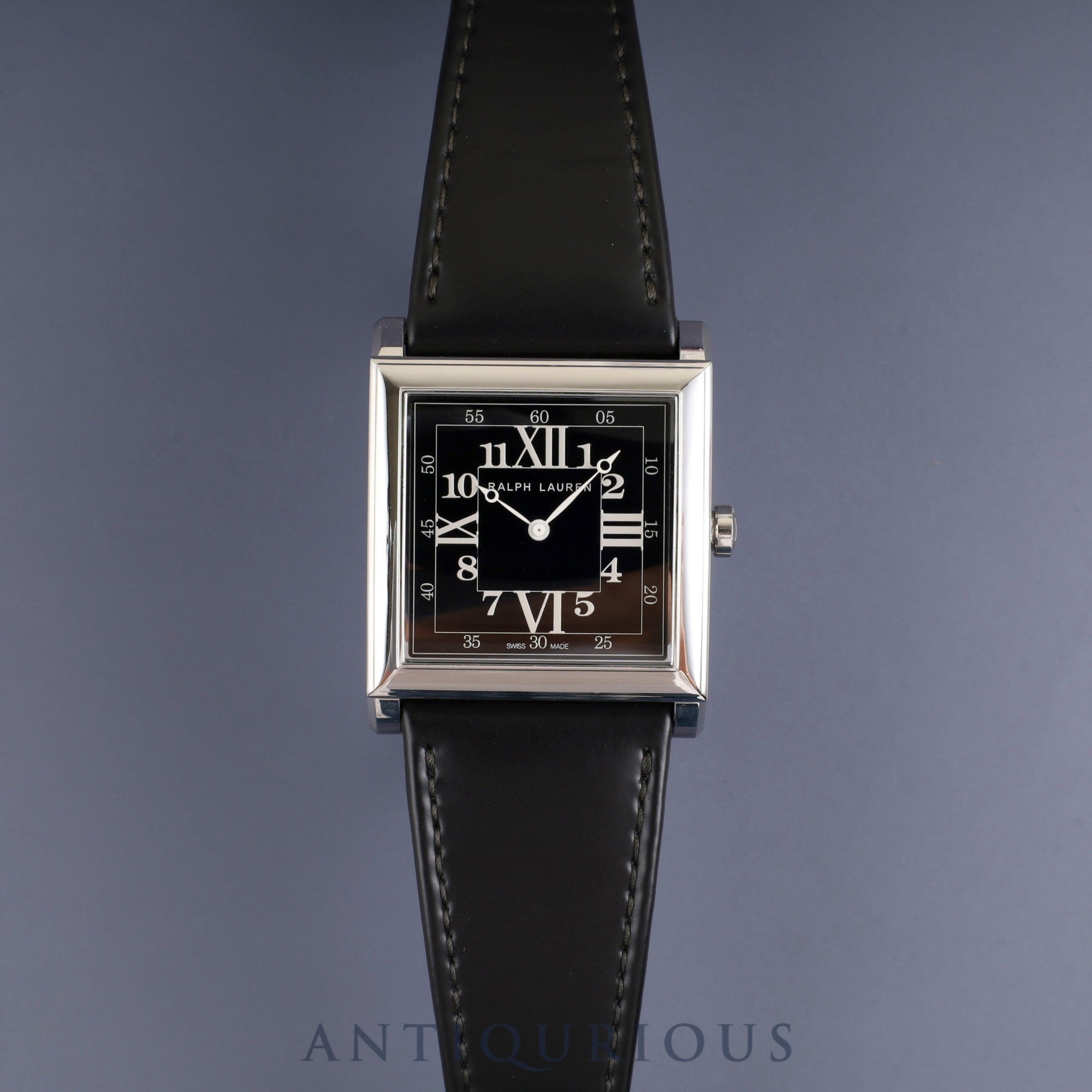 Ralph Lauren Slim Classic 867 K01500 Automatic Caliber RL300-1 Stainless Steel Leather Strap with Genuine Stainless Steel Buckle, Black Dial, Box, Warranty (2024) Overhauled