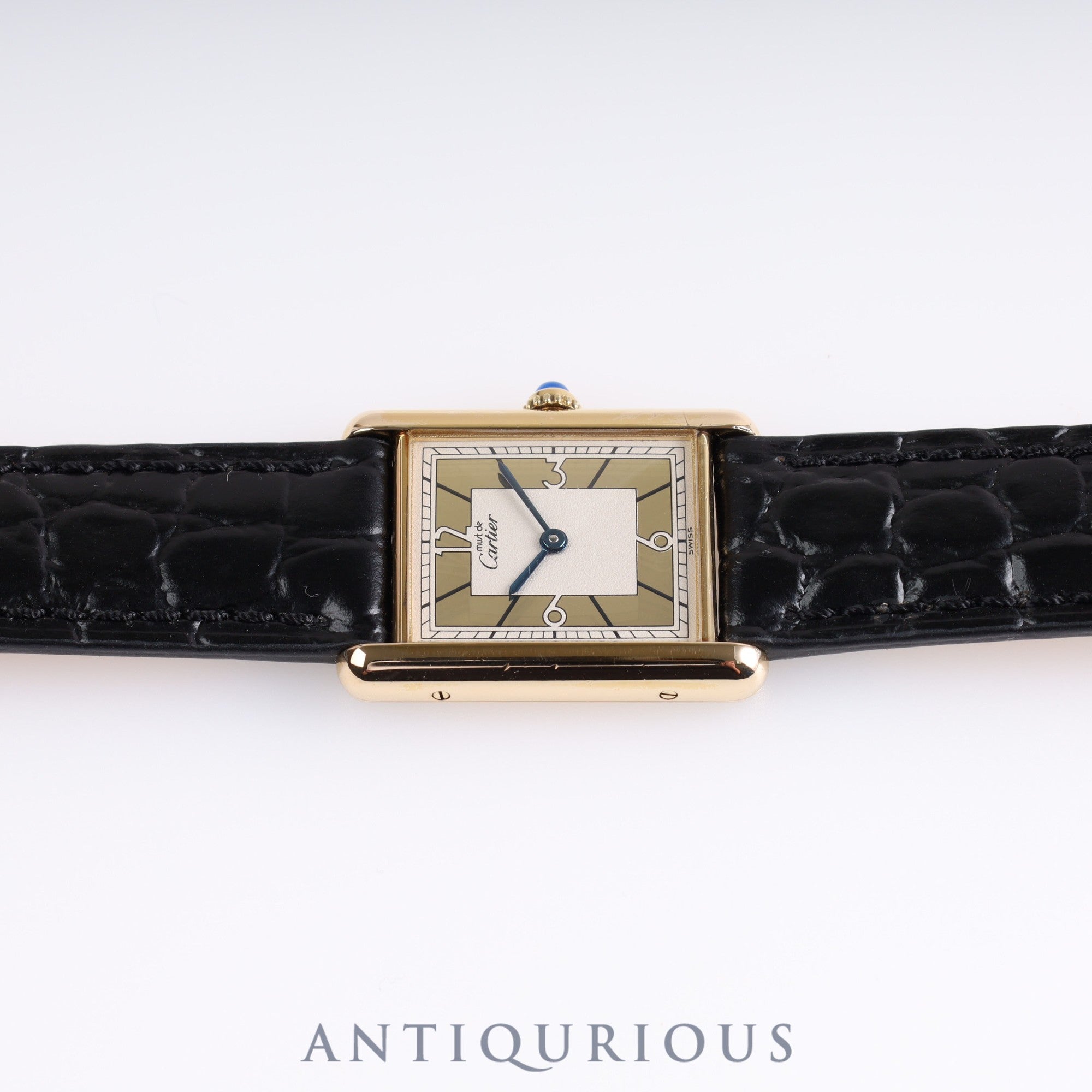 Cartier Must Tank LM QZ 500 pieces limited edition 1615 SV925 leather Arabic dial with box