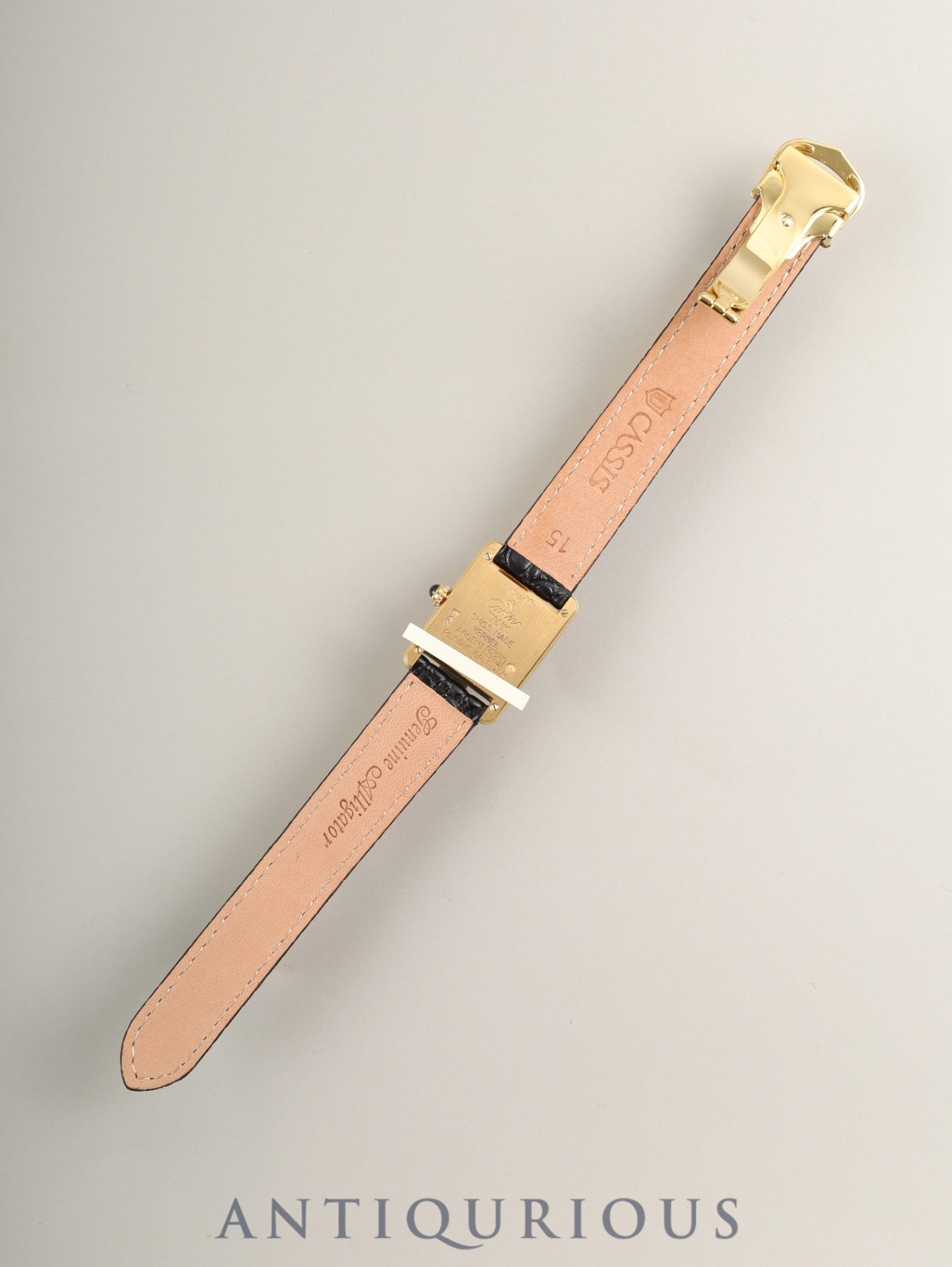 カルティエ マストタンク SM W1008354 / 1613 クォーツ Cal.057 SV925 革 純正Dバックル(GP)飛びアラビアCC文字盤(SWISS表記)箱 冊子 保証書(無記載)オーバーホール済み