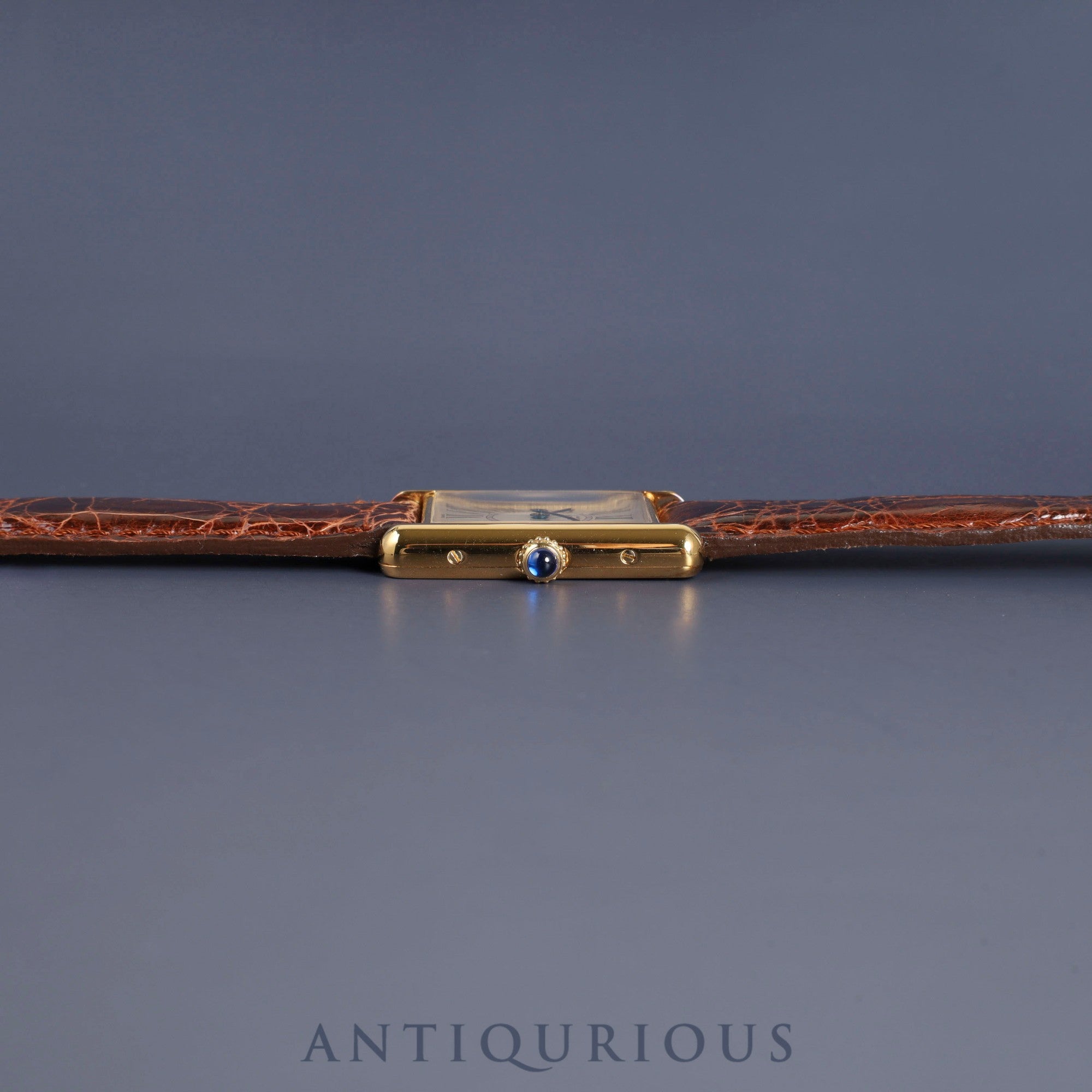 Cartier Must Tank LM 590005 Quartz SV925 Leather Genuine Buckle (GP) Opalan Dial Circa 1982-Circa 1995