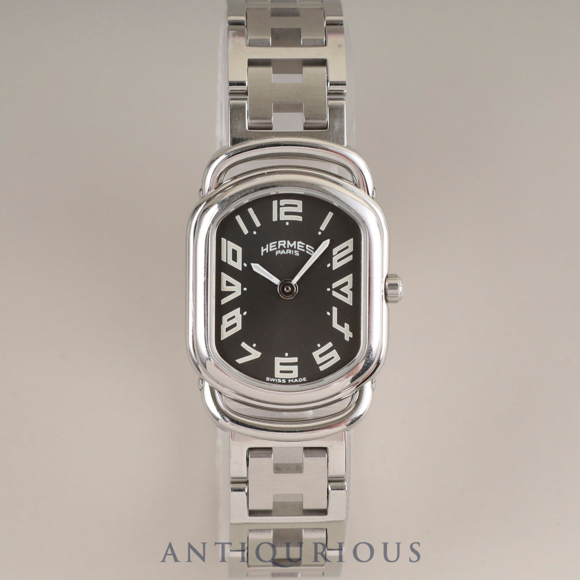 Hermes Rally RA1.210 Quartz Cal.976.001 SS SS Gray Dial Overhauled