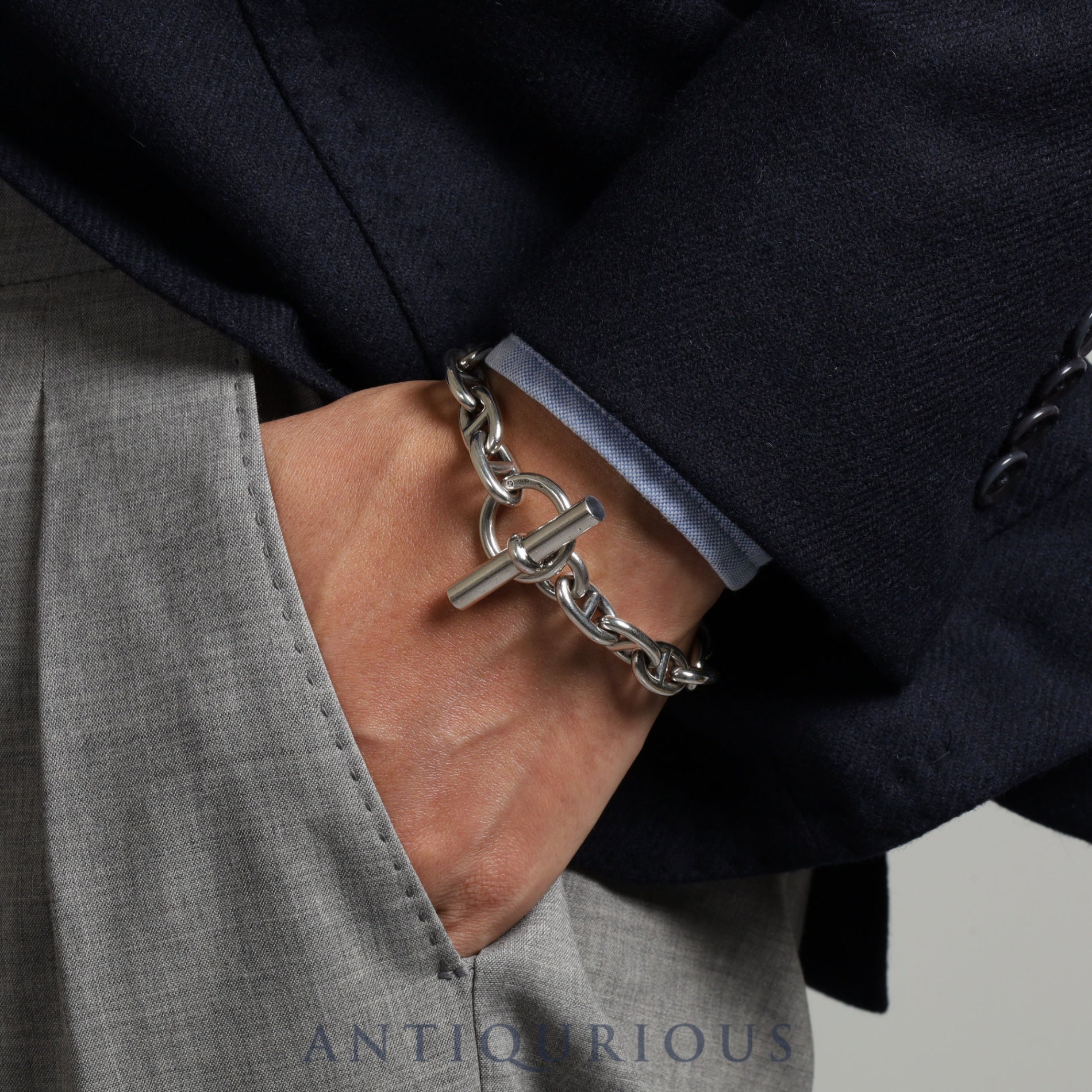 Hermes Bracelet Chaine d'Ancre MM SV925 16 links with box