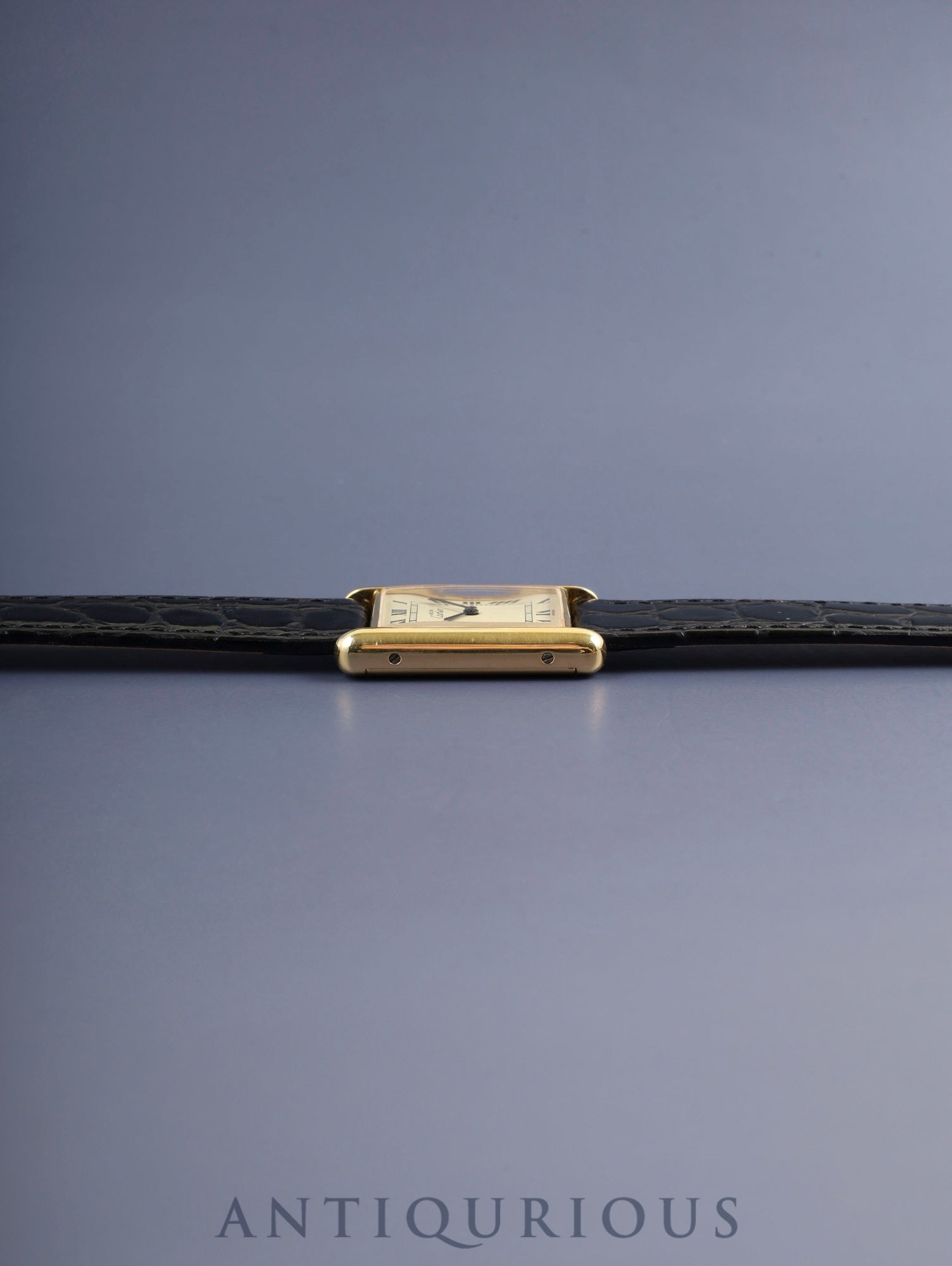 Cartier Must Tank LM, manual winding, Cal. 78-1, SV925, leather, genuine buckle (GP), ivory Roman dial, circa 1976-1981, overhauled and refinished to new condition.