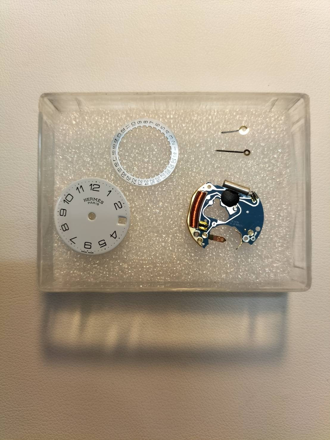 Hermes Clipper 51.03 Quartz SS/GP SS/GP White Dial Box Warranty (1993) Tag Overhauled