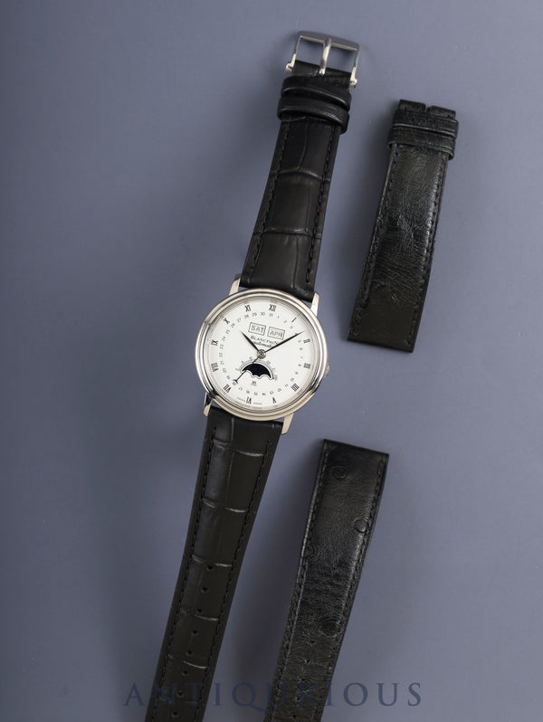 ブランパン ヴィルレ トリプルカレンダー ムーンフェイズ 6595-1127-58 自動巻き Cal.953 SS 革 純正ピンバックル(SS)ホワイトローマン文字盤 純正レザーベルト オーバーホール済み