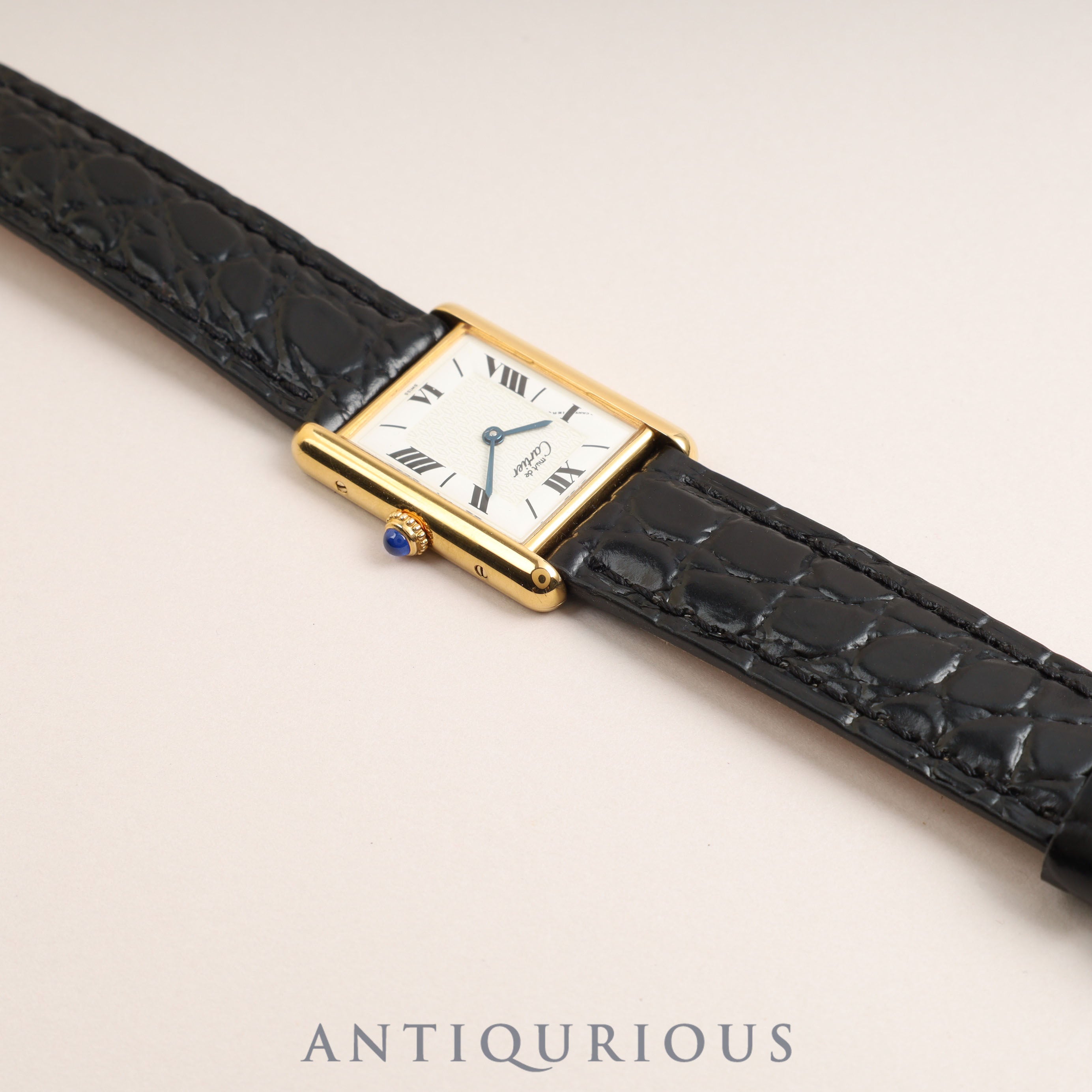 カルティエ マストタンク LM QZ ホワイト飛びローマ&2C文字盤