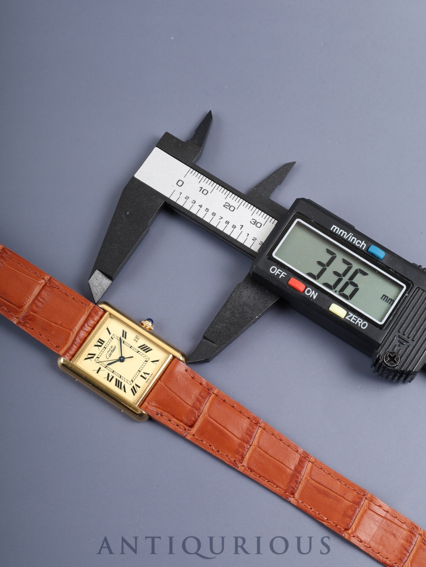 Cartier Must Tank GM (XL) W1017454 / 2413 Quartz Cal.687 SV925 Leather Genuine Deployant Buckle (GP) Ivory Roman Dial (SWISS MADE) Overhauled