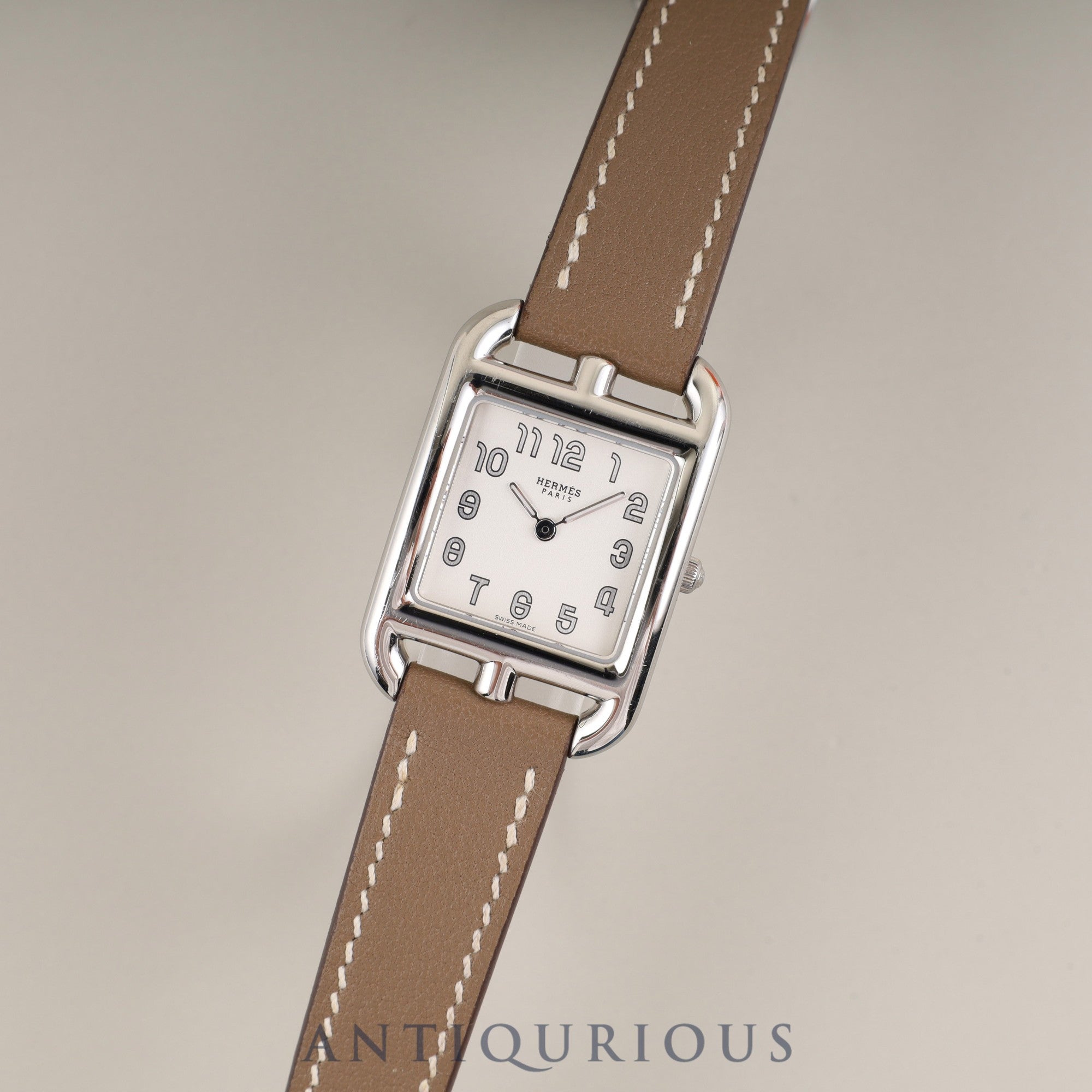 エルメス ケープコッド CC1.210a クォーツ Cal.976.001 SS 純正革ベルト 純正尾錠(SS) シルバー文字盤 冊子 箱 保証書(2019年)オーバーホール済み