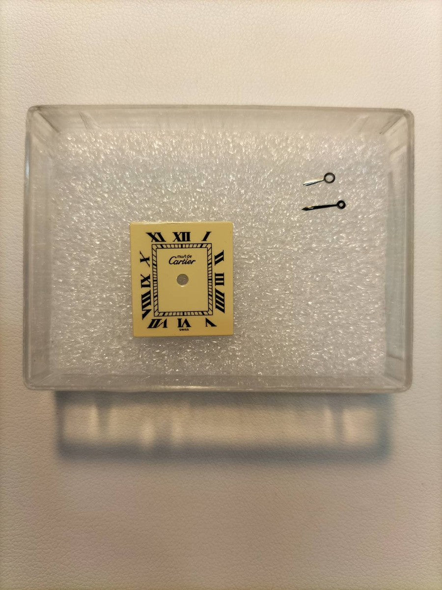 カルティエ マストタンク SM 手巻き Cal.78-1 SV925 革 純正尾錠(GP)アイボリーローマン文字盤 オーバーホール済み