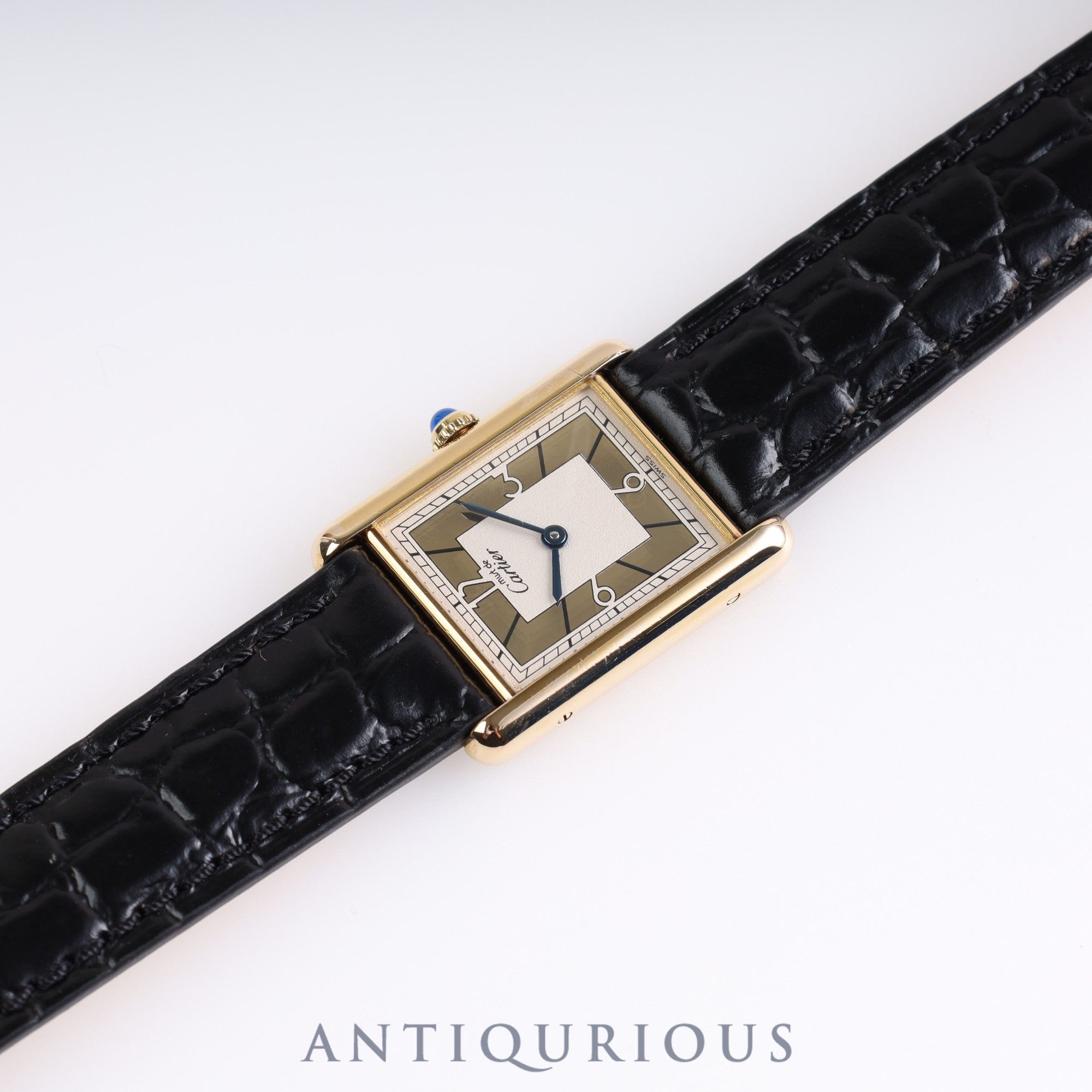 Cartier Must Tank LM QZ 500 pieces limited edition 1615 SV925 leather Arabic dial with box